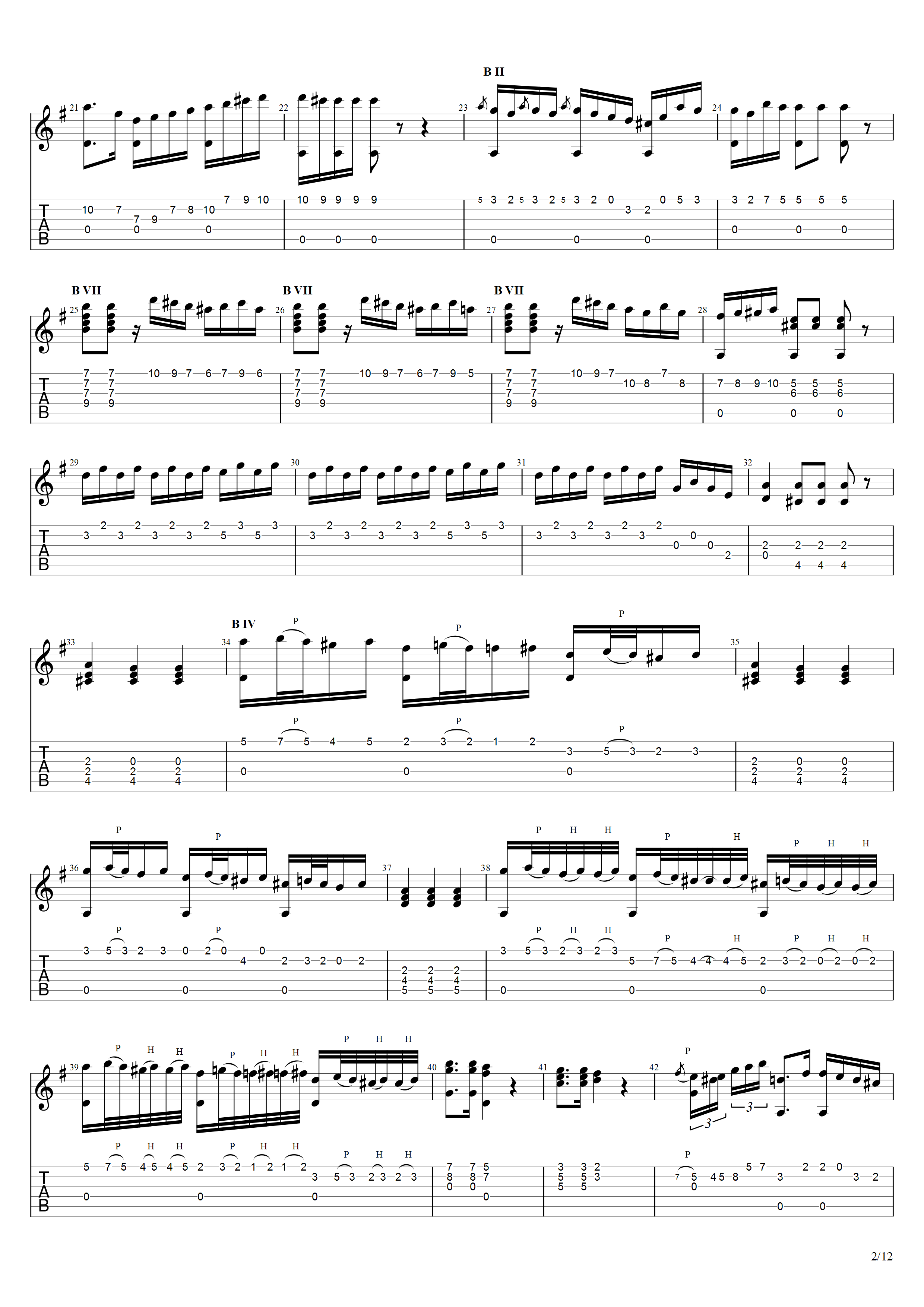 卡鲁里《广板与回旋曲（二重奏）》吉他谱G调吉他指弹独奏谱