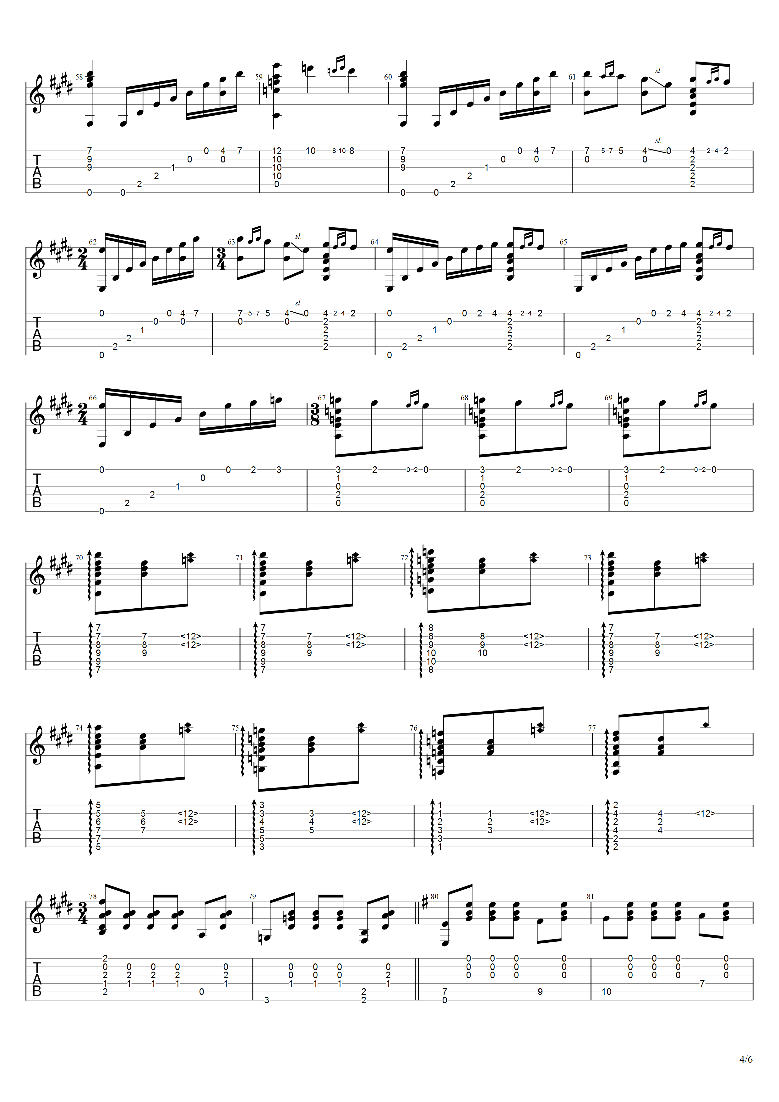 罗伯斯《前奏曲第一号》吉他谱G调吉他指弹独奏谱_考级六级