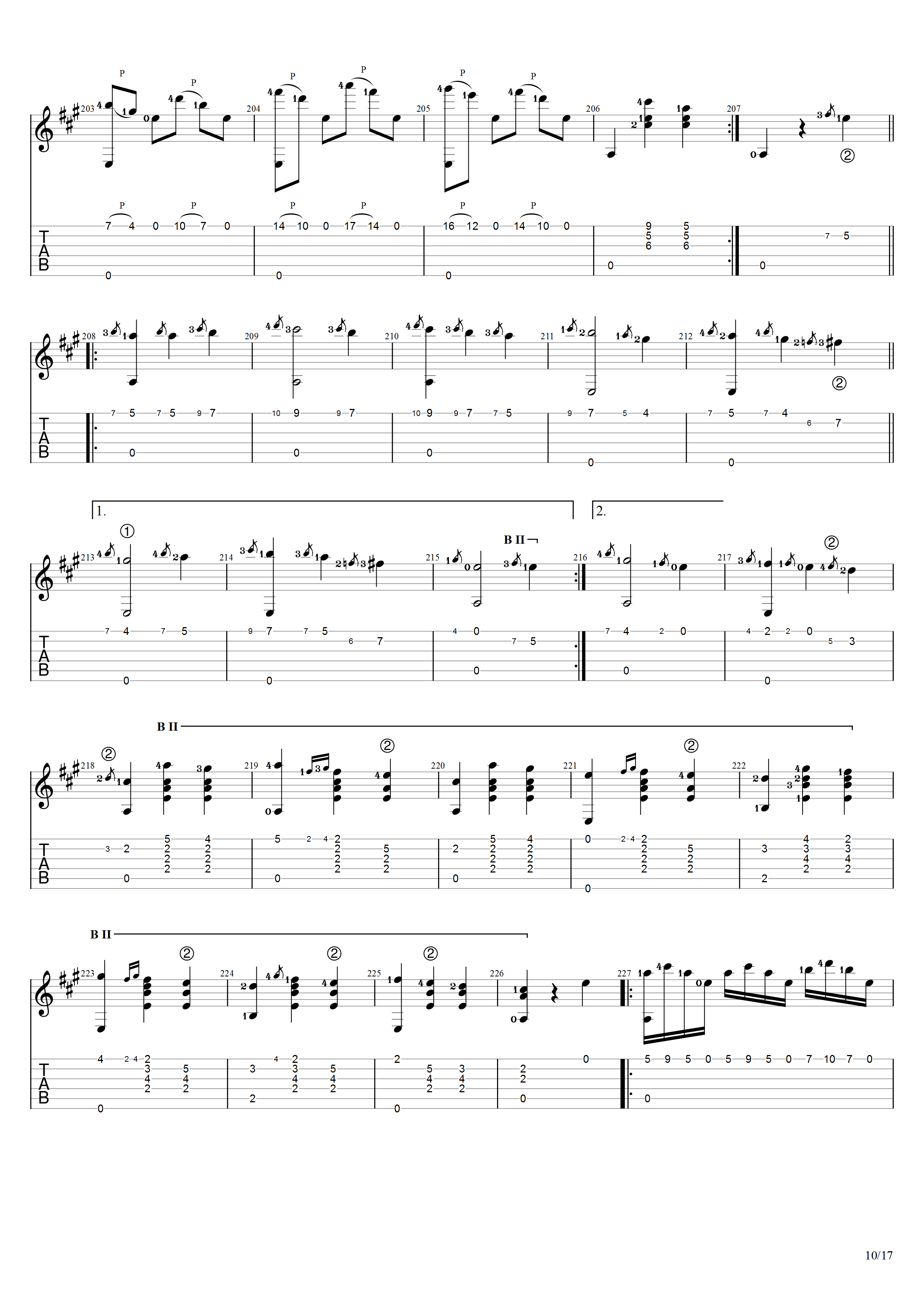 泰勒加《大霍塔》吉他谱C调吉他指弹独奏谱_考级十级