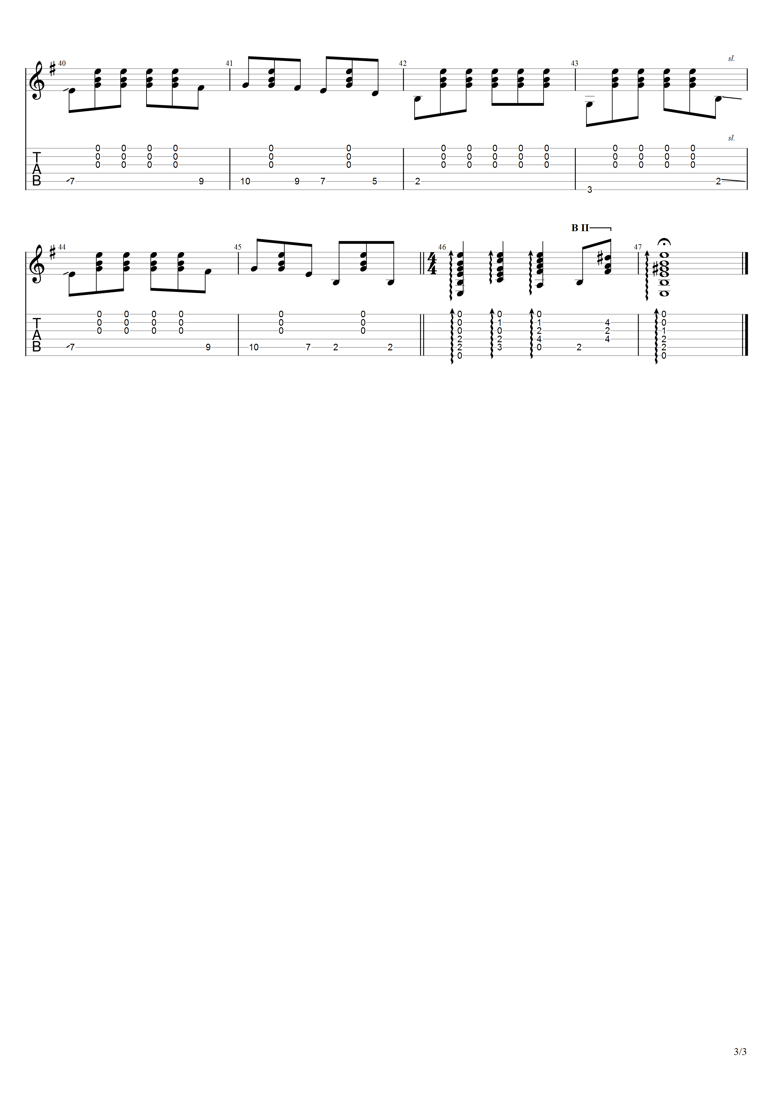 路易斯娃尔克《小罗曼斯》吉他谱G调吉他古典谱谱_考级四级