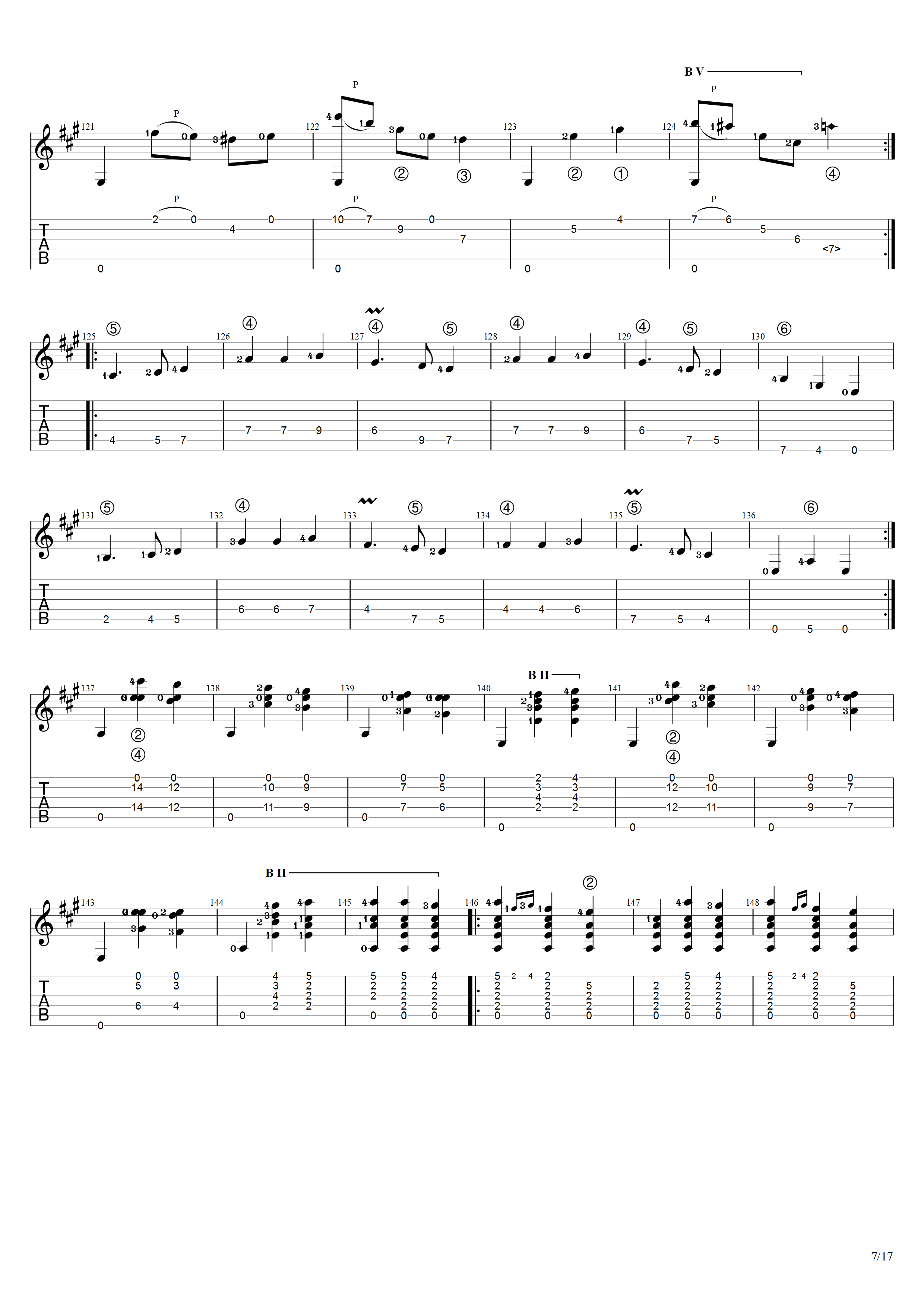 泰勒加《大霍塔》吉他谱C调吉他指弹独奏谱_考级十级