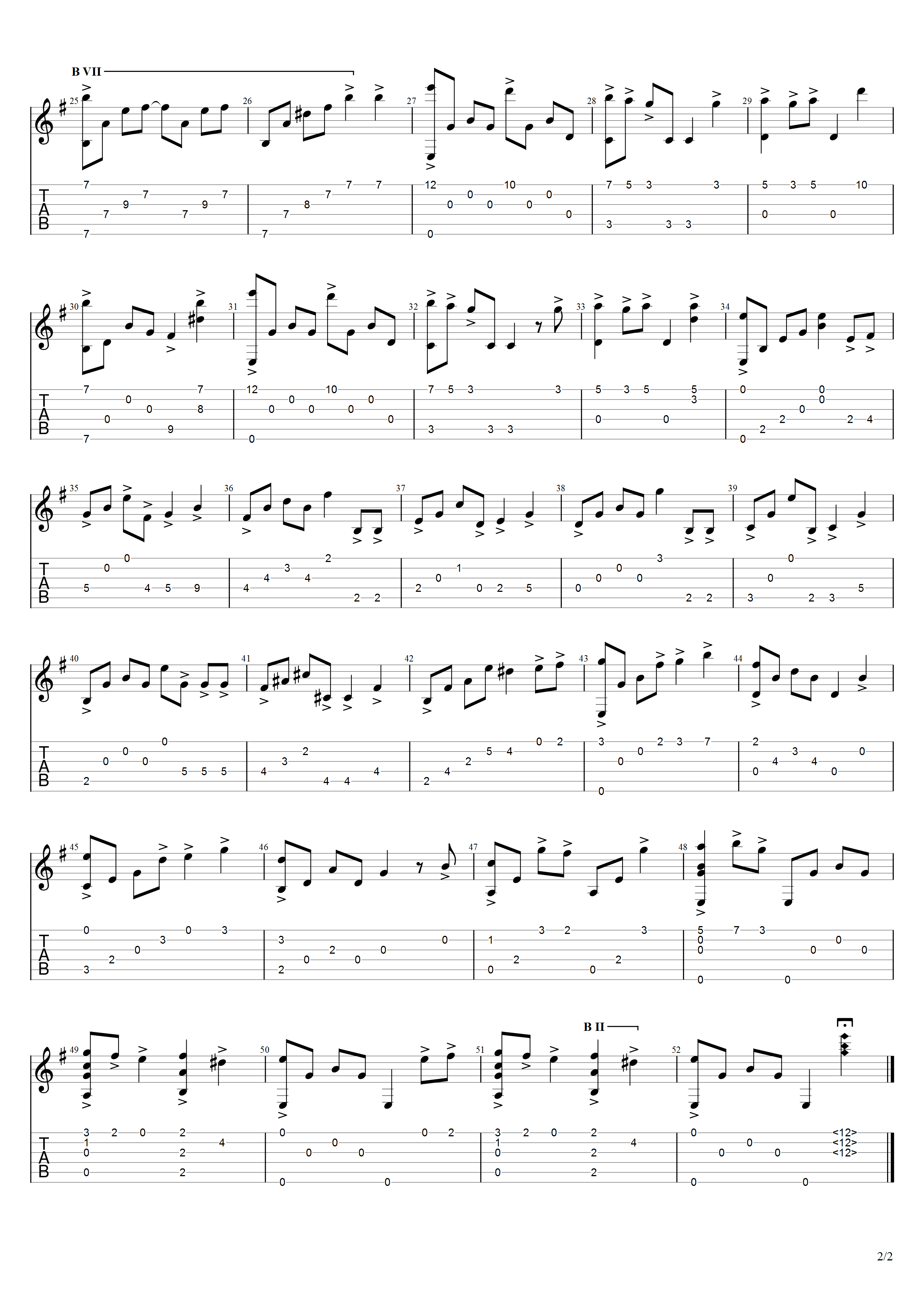 久石让《天空之城》吉他谱G调吉他指弹独奏谱