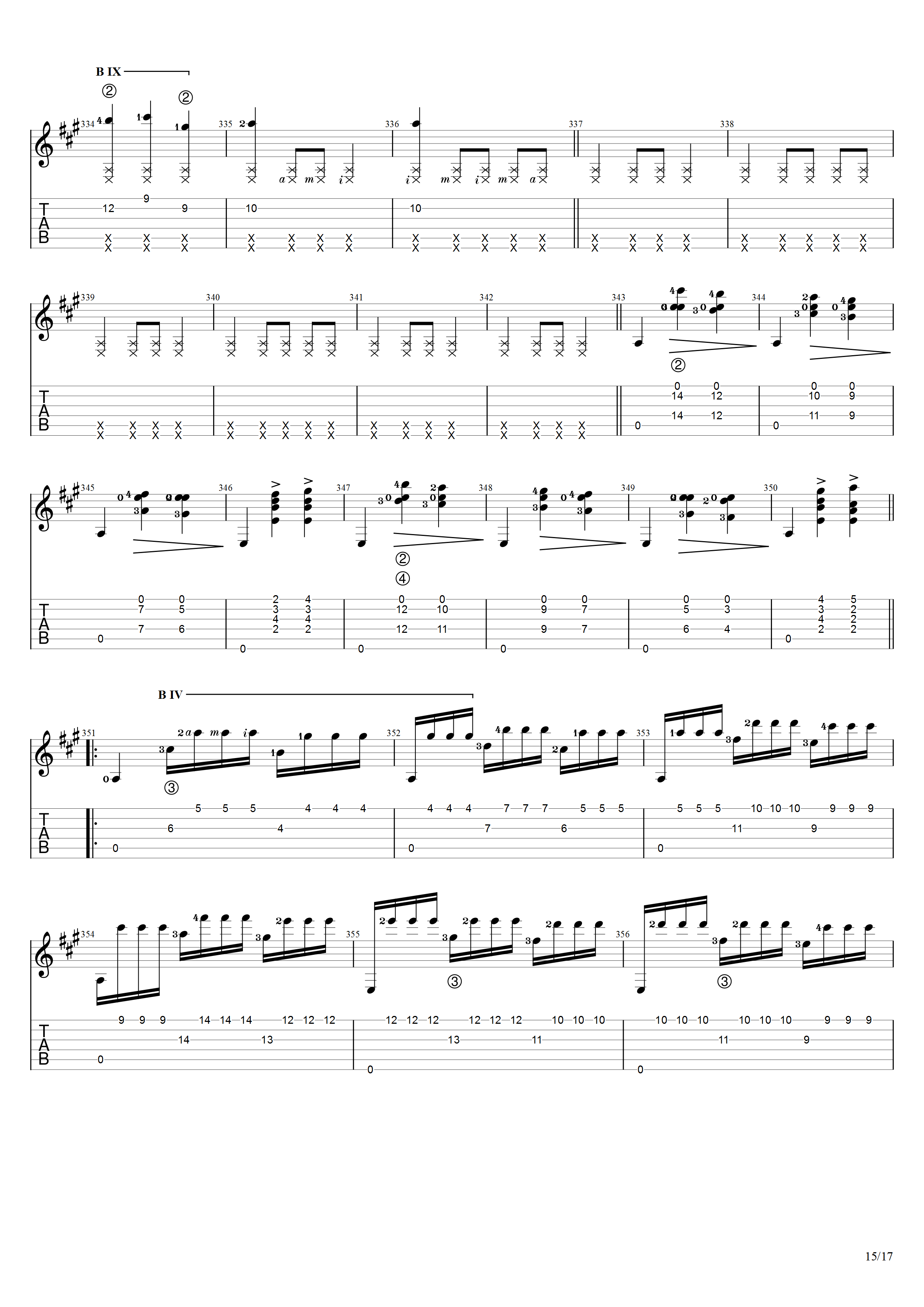 泰勒加《大霍塔》吉他谱C调吉他指弹独奏谱_考级十级