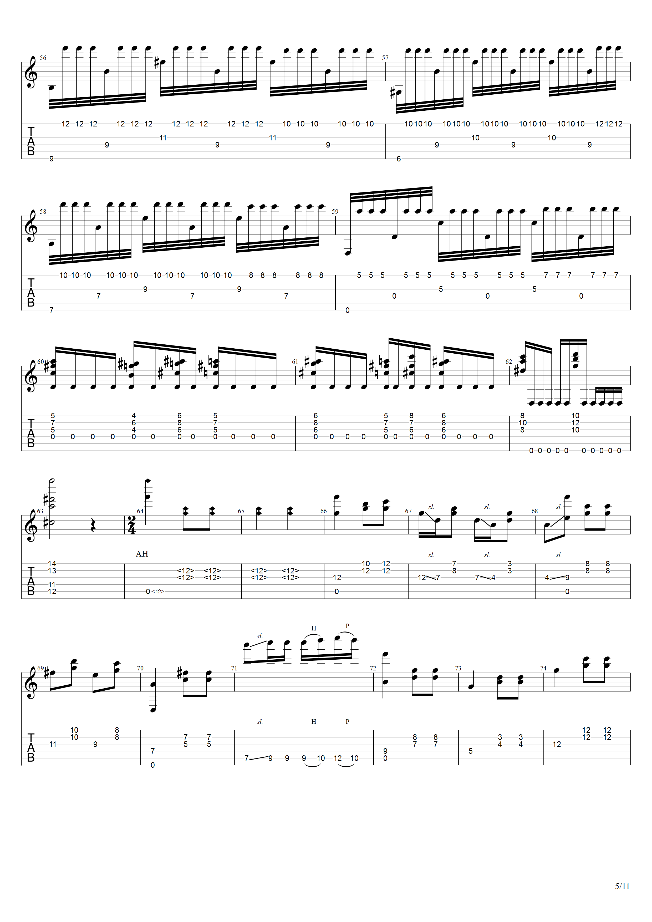 巴里奥斯《森林之梦》吉他谱C调吉他指弹独奏谱_考级十级