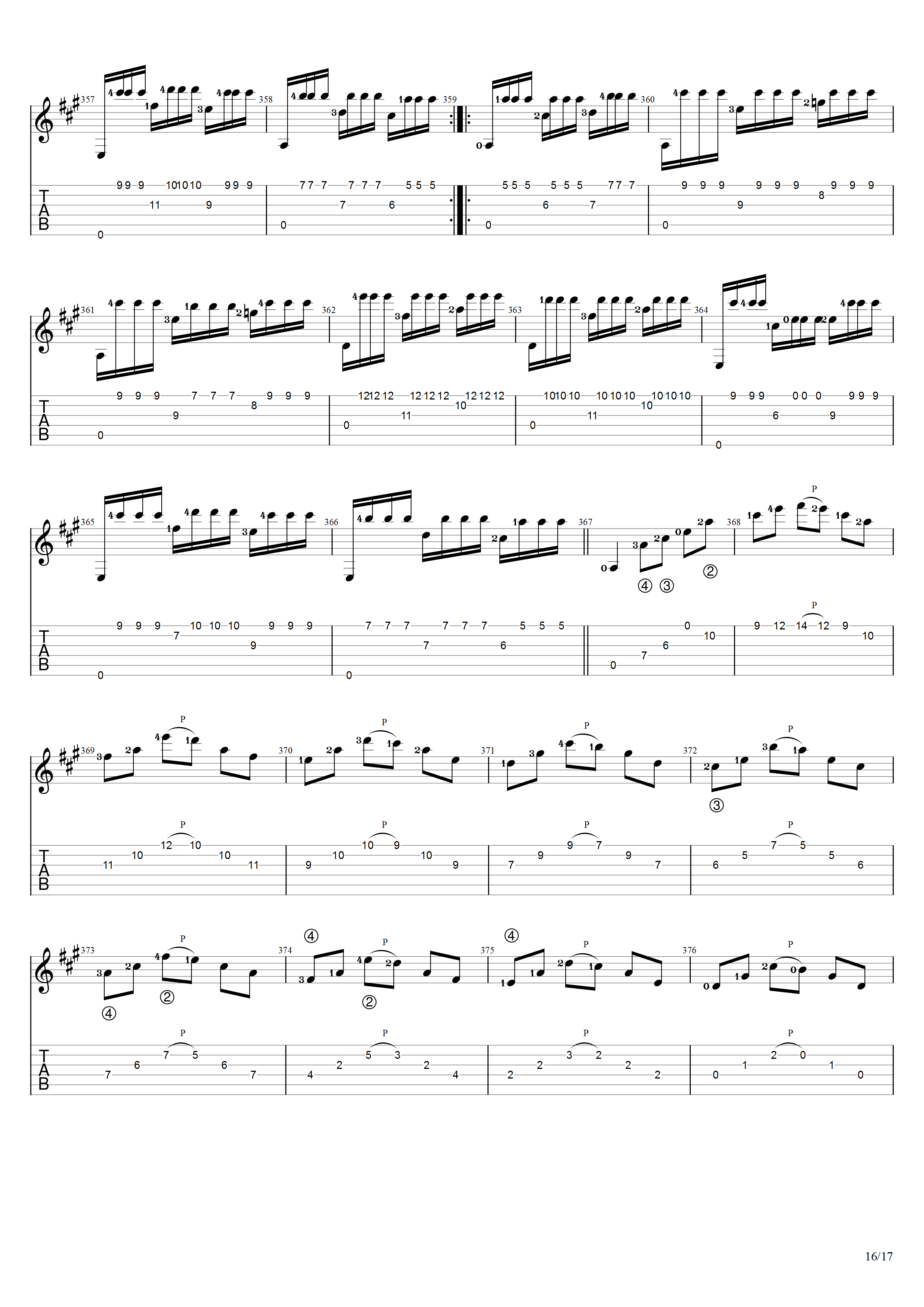 泰勒加《大霍塔》吉他谱C调吉他指弹独奏谱_考级十级