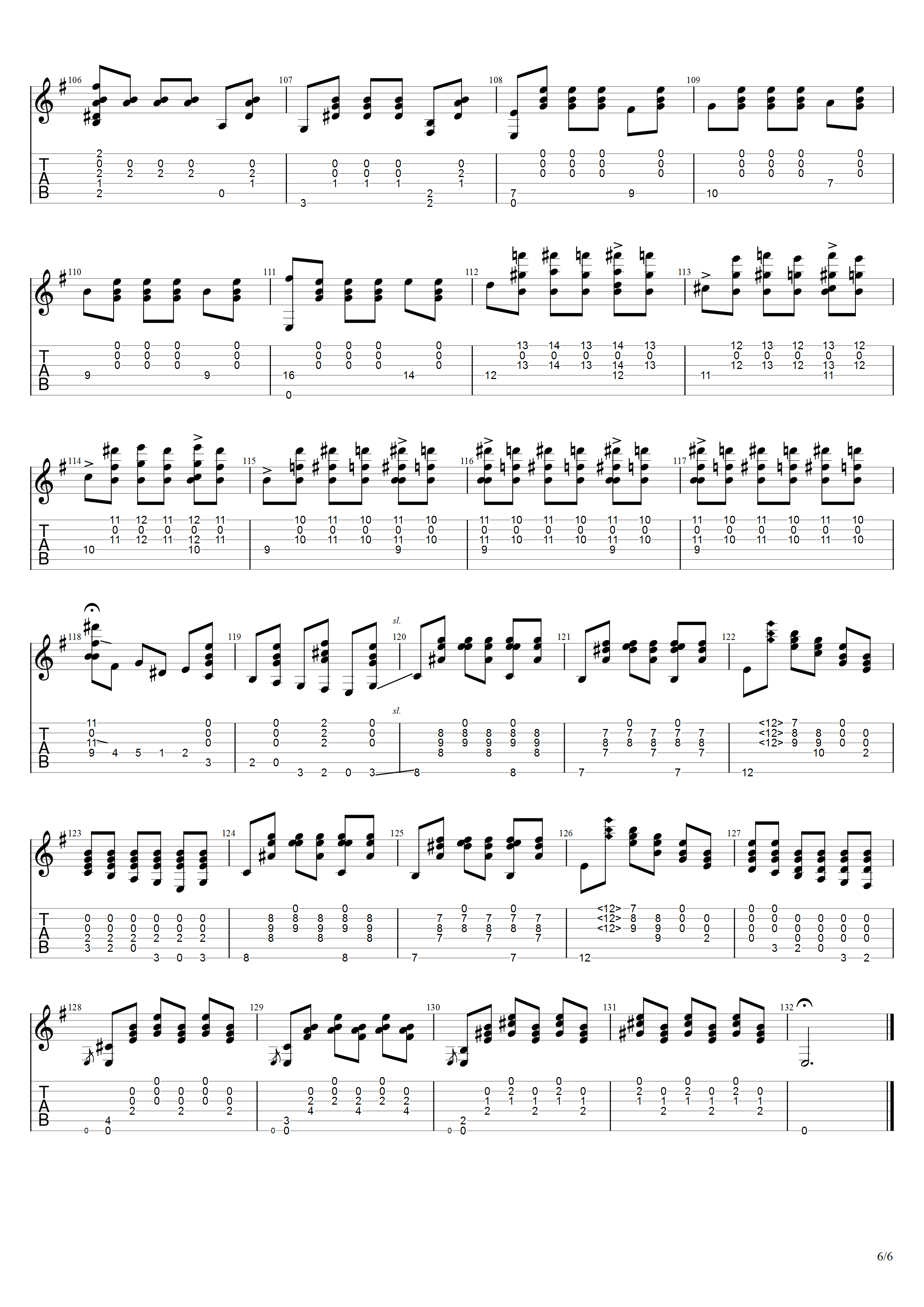 罗伯斯《前奏曲第一号》吉他谱G调吉他指弹独奏谱_考级六级