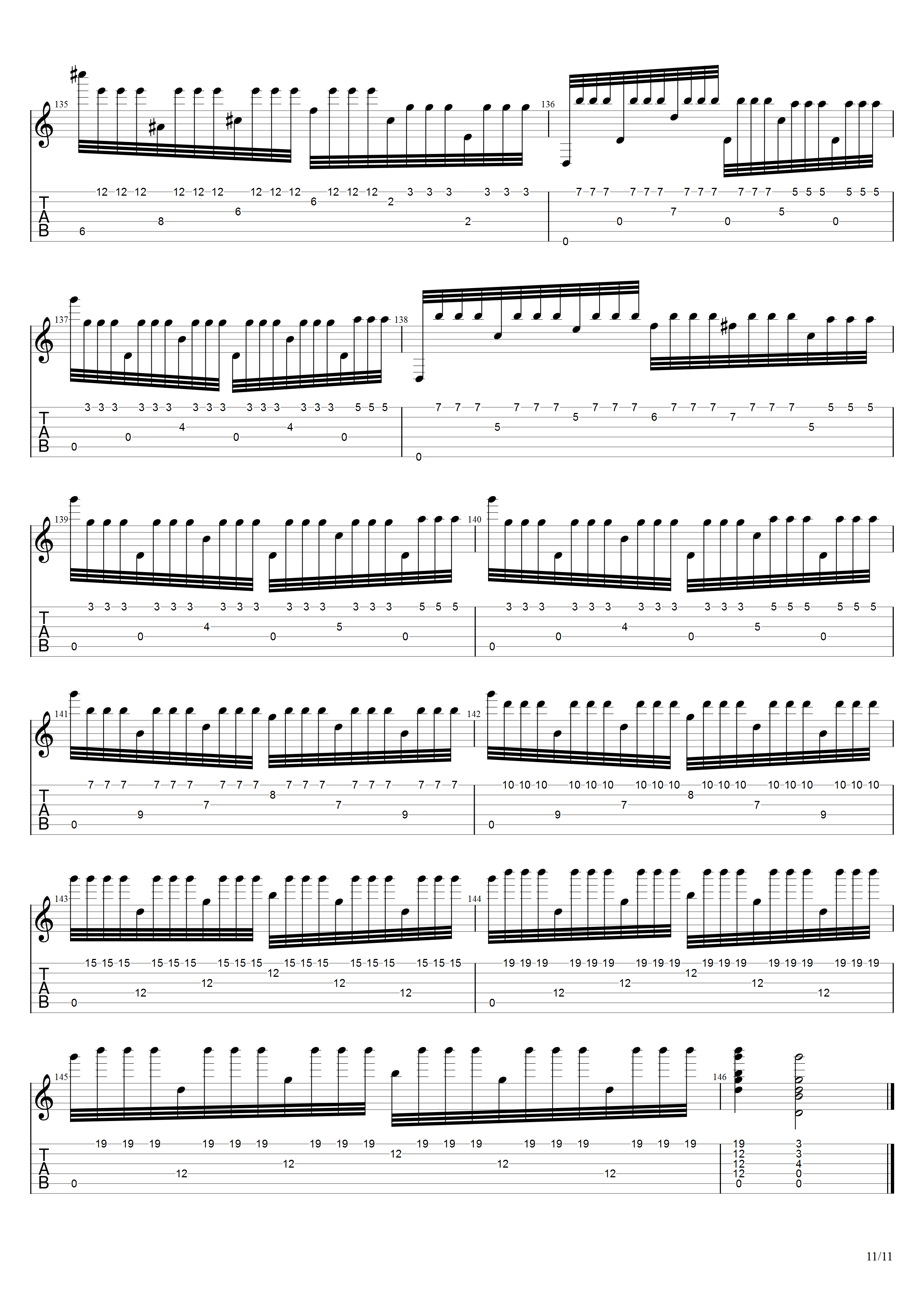 巴里奥斯《森林之梦》吉他谱C调吉他指弹独奏谱_考级十级