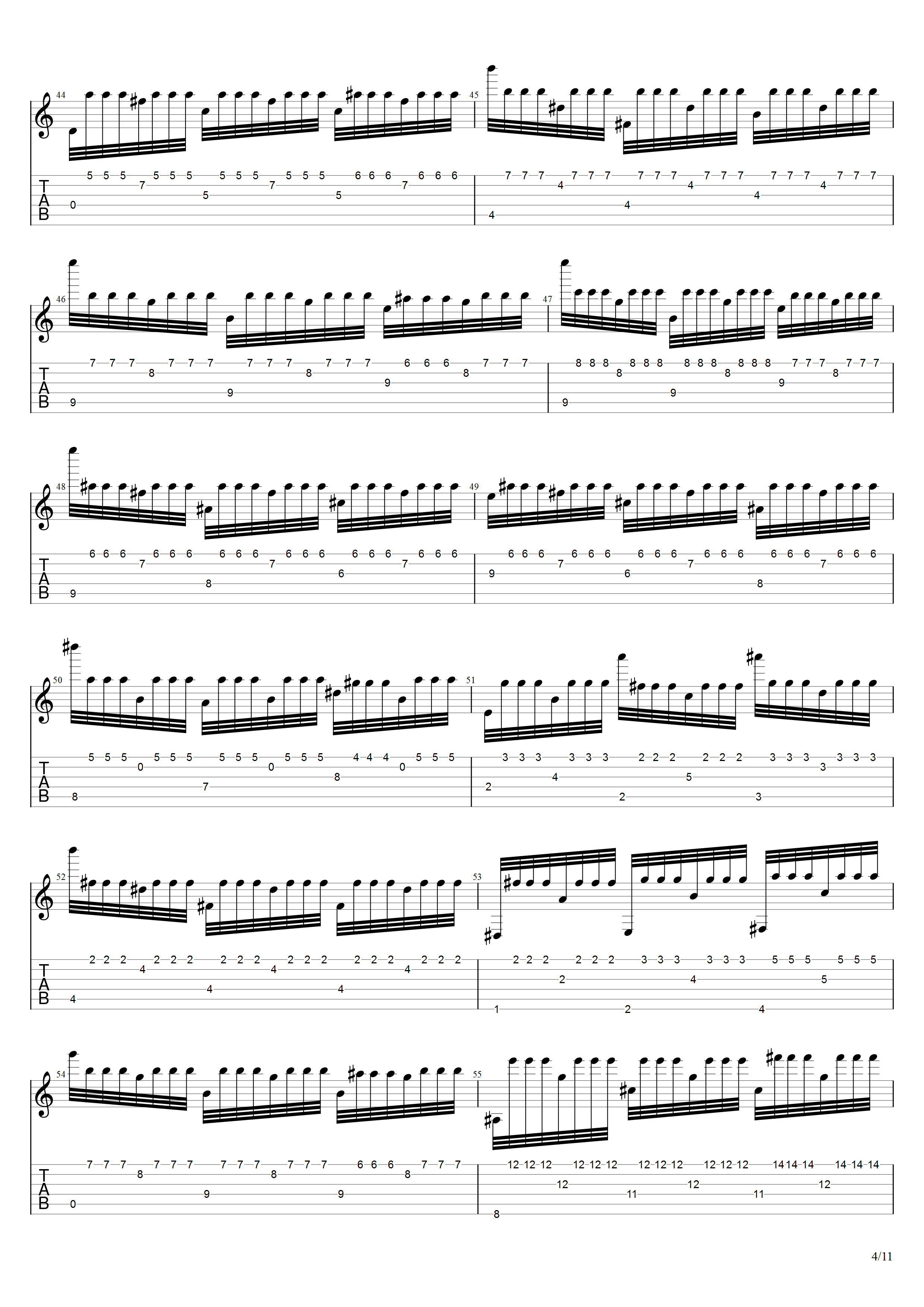 巴里奥斯《森林之梦》吉他谱C调吉他指弹独奏谱_考级十级