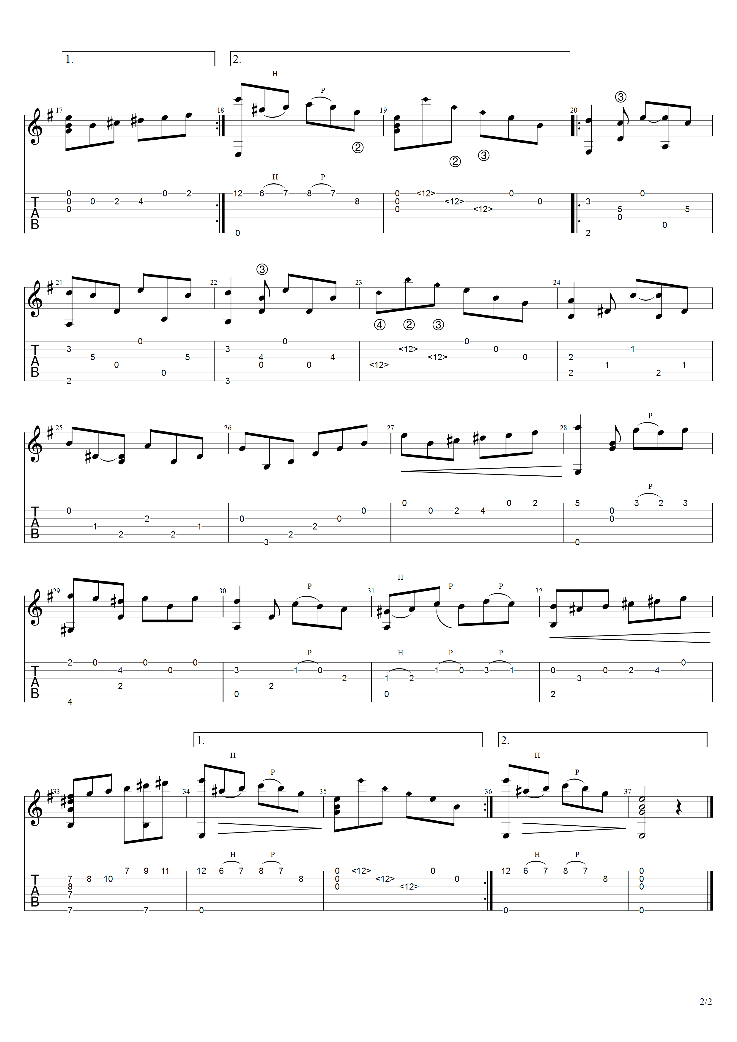 劳罗《委内瑞拉华尔兹第二号》吉他谱G调吉他指弹独奏谱_考级六级