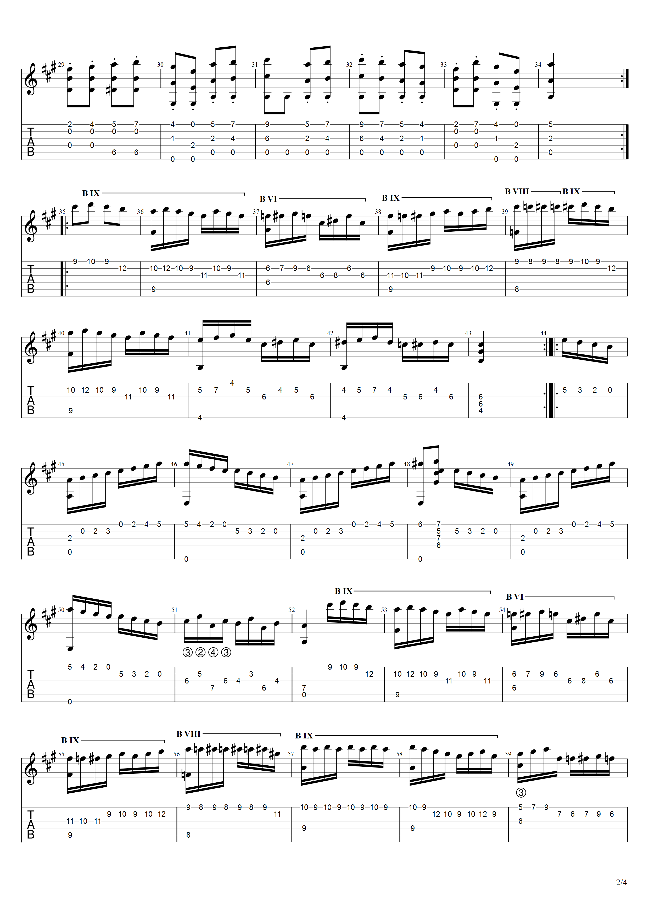 莫扎特《土耳其进行曲》吉他谱C调吉他指弹独奏谱