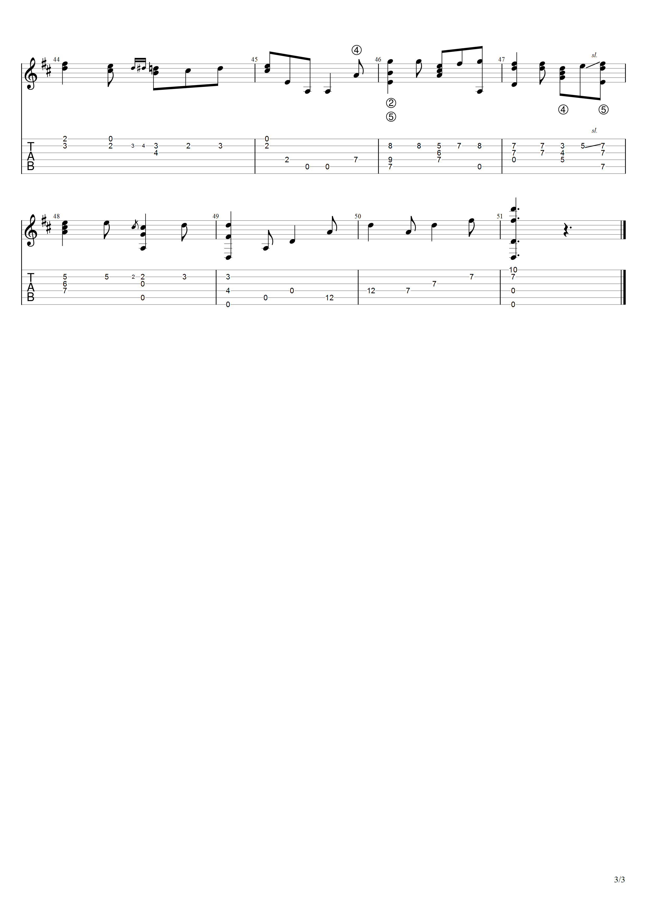 巴里奥斯《圣诞颂》吉他谱D调吉他指弹独奏谱
