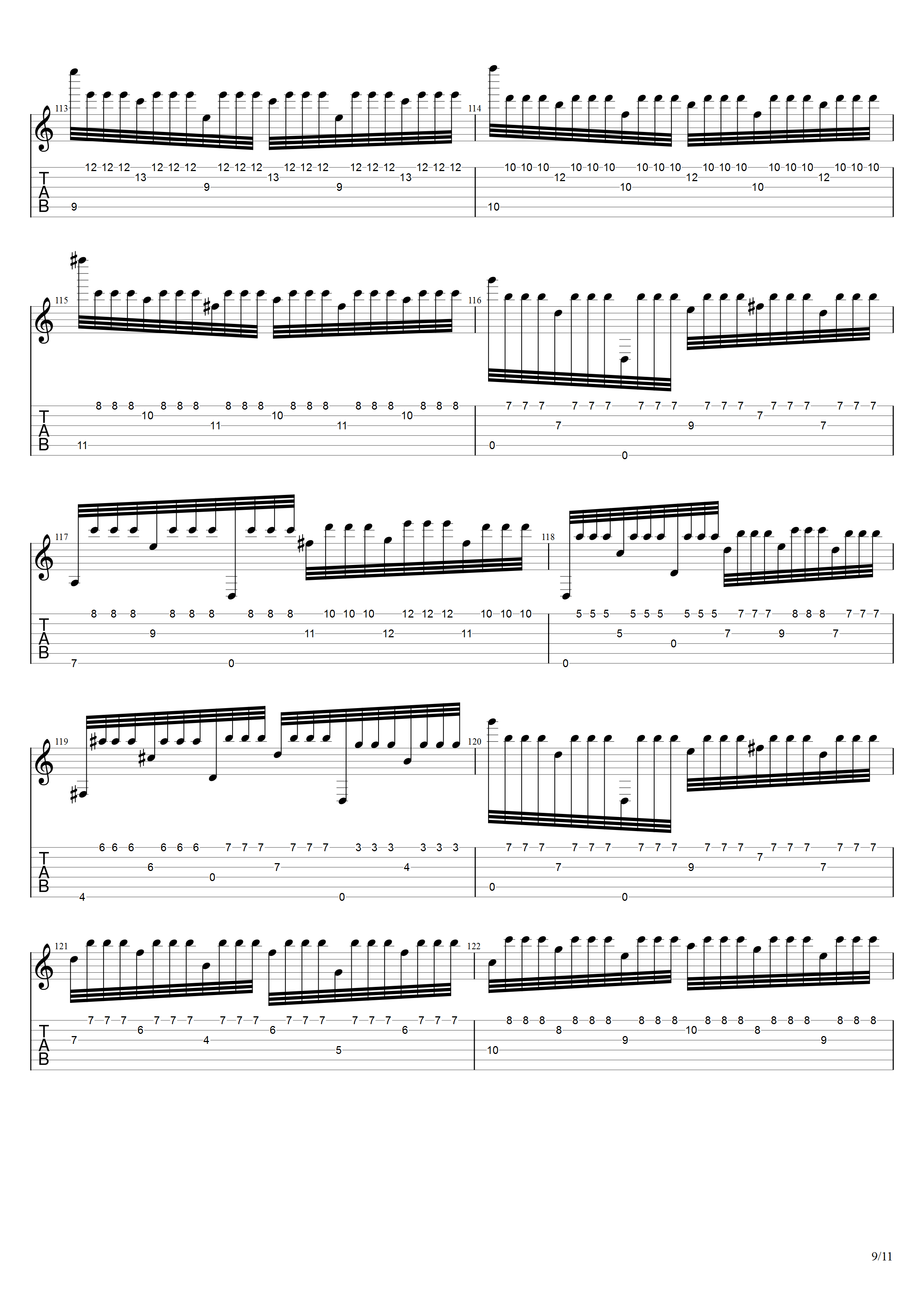 巴里奥斯《森林之梦》吉他谱C调吉他指弹独奏谱_考级十级