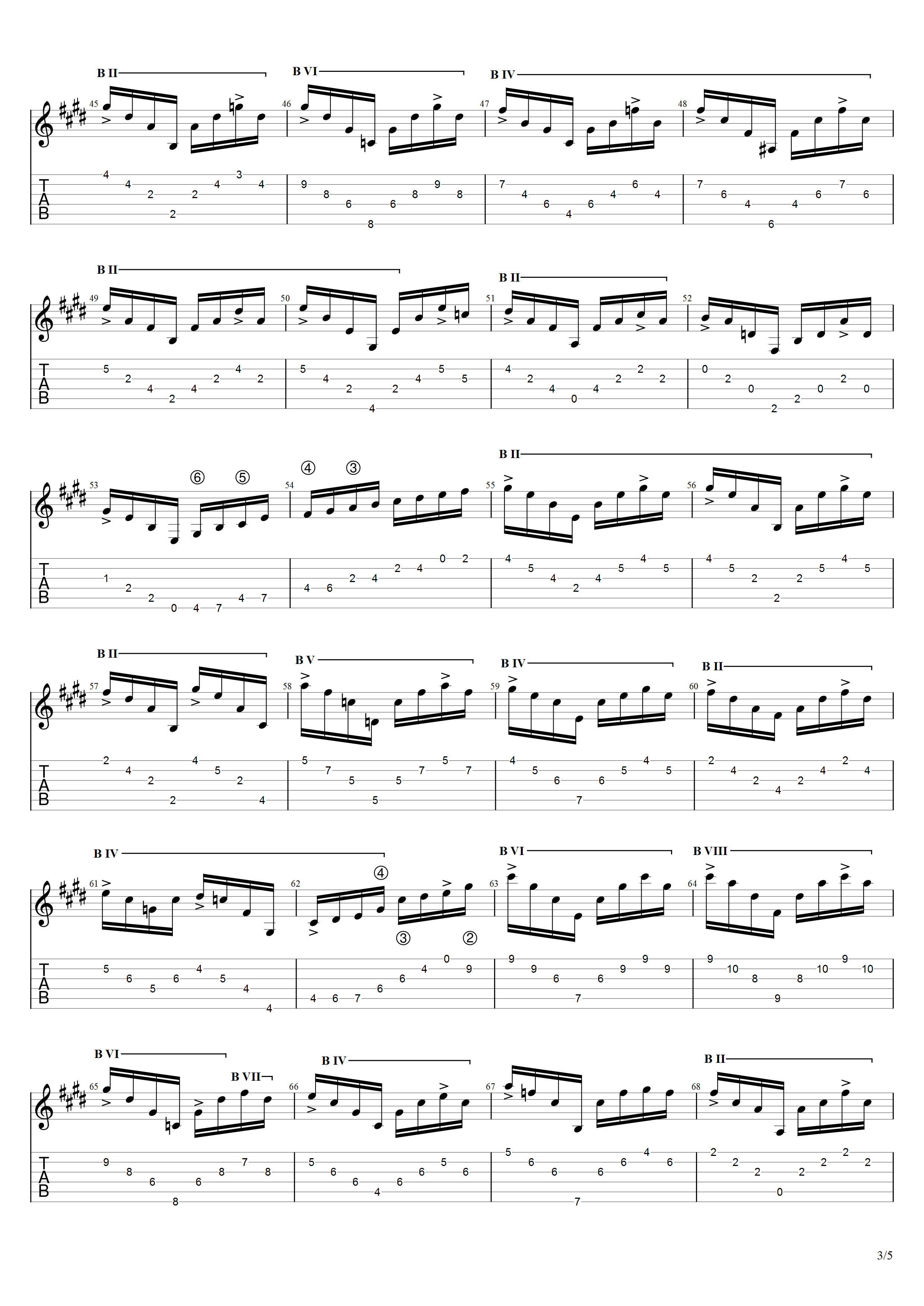 巴里奥斯《演奏会用练习曲第一号》吉他谱A调吉他指弹独奏谱_考级九级