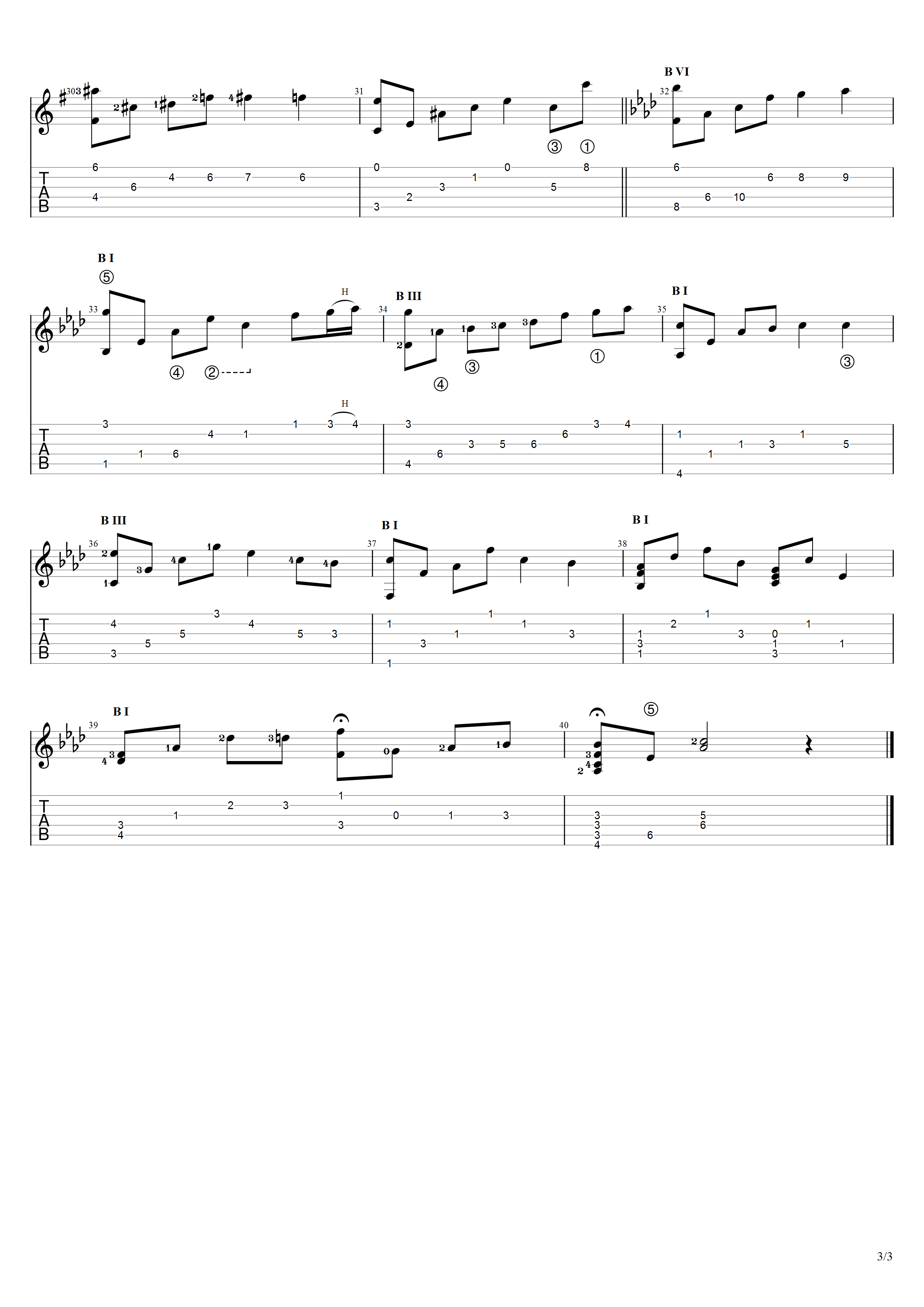 Staney Myers《肖像》吉他谱G调吉他指弹独奏谱_考级六级