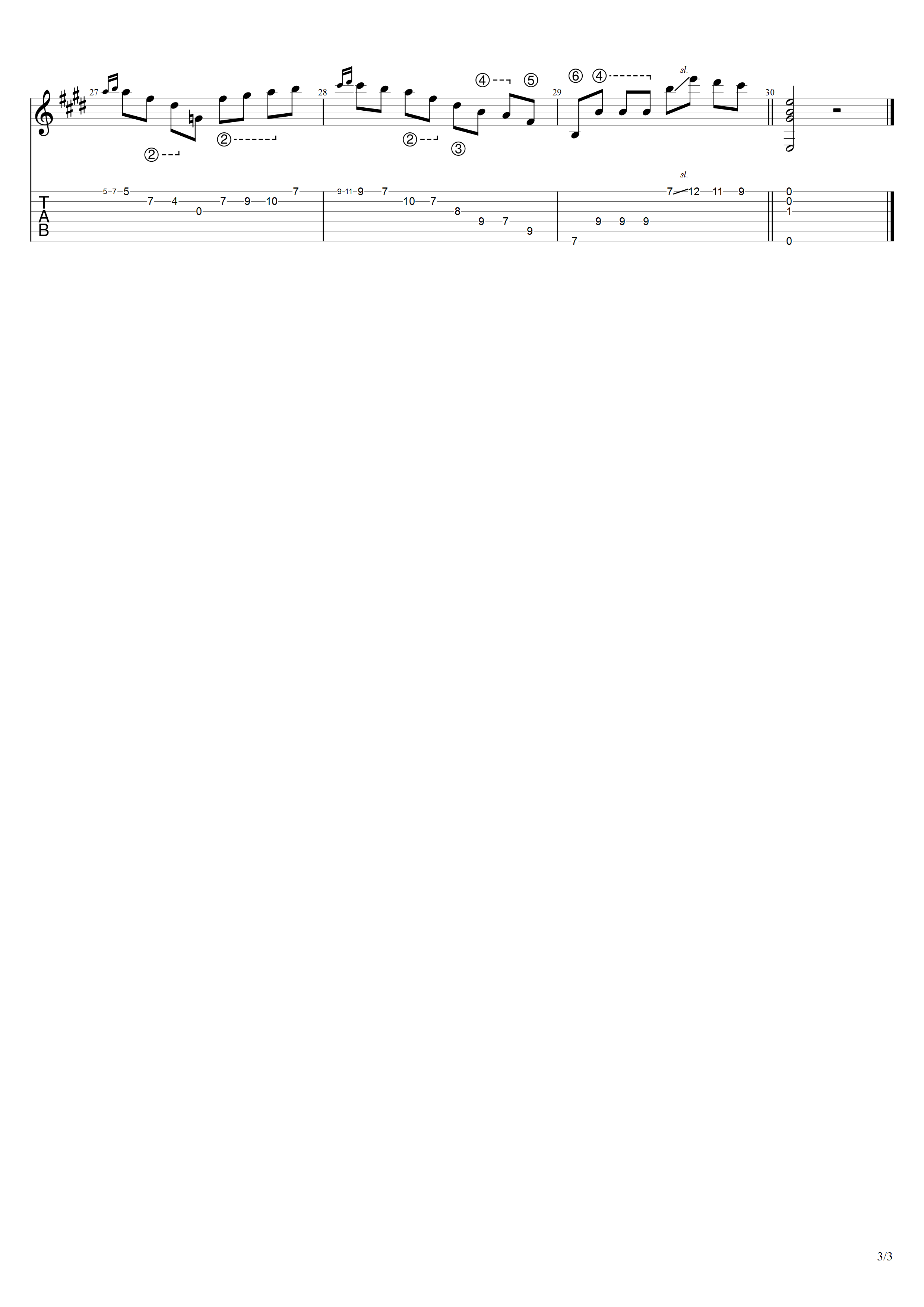 泰勒加《帕凡舞曲》吉他谱E调吉他指弹独奏谱