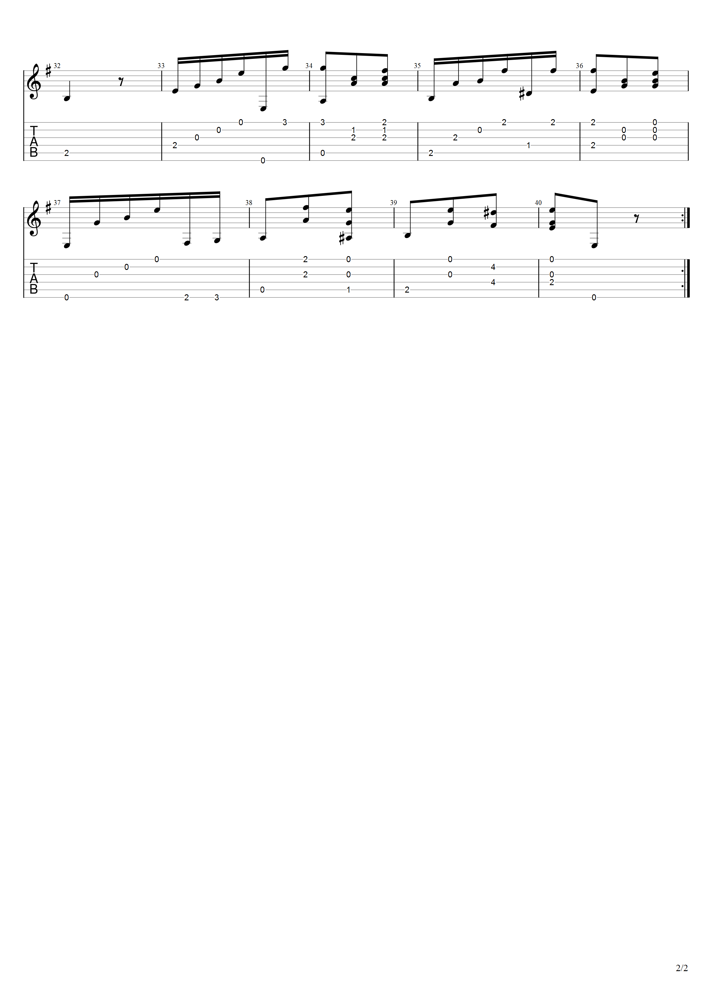 Jose Ferrer《运动》吉他谱G调吉他指弹独奏谱