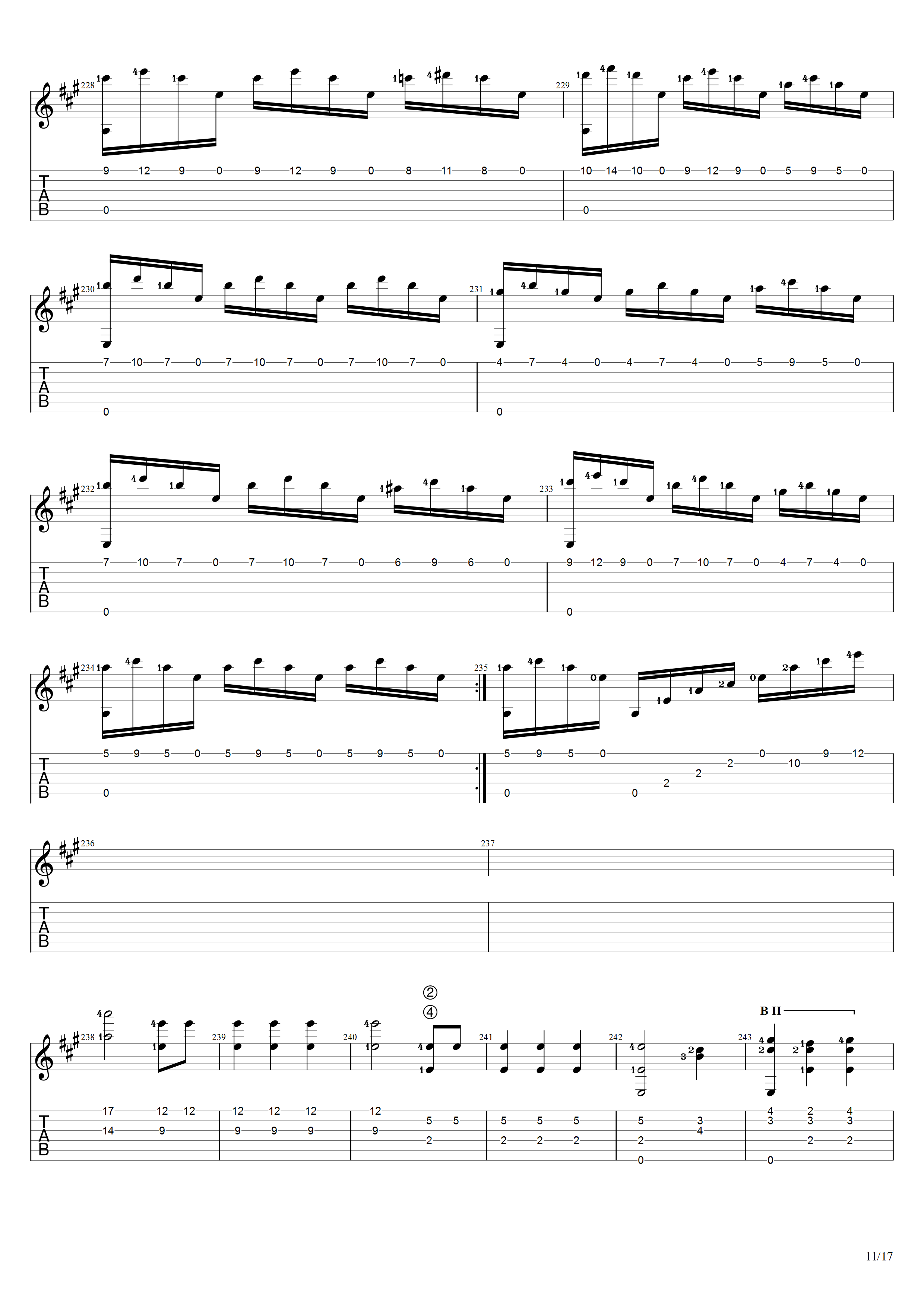 泰勒加《大霍塔》吉他谱C调吉他指弹独奏谱_考级十级