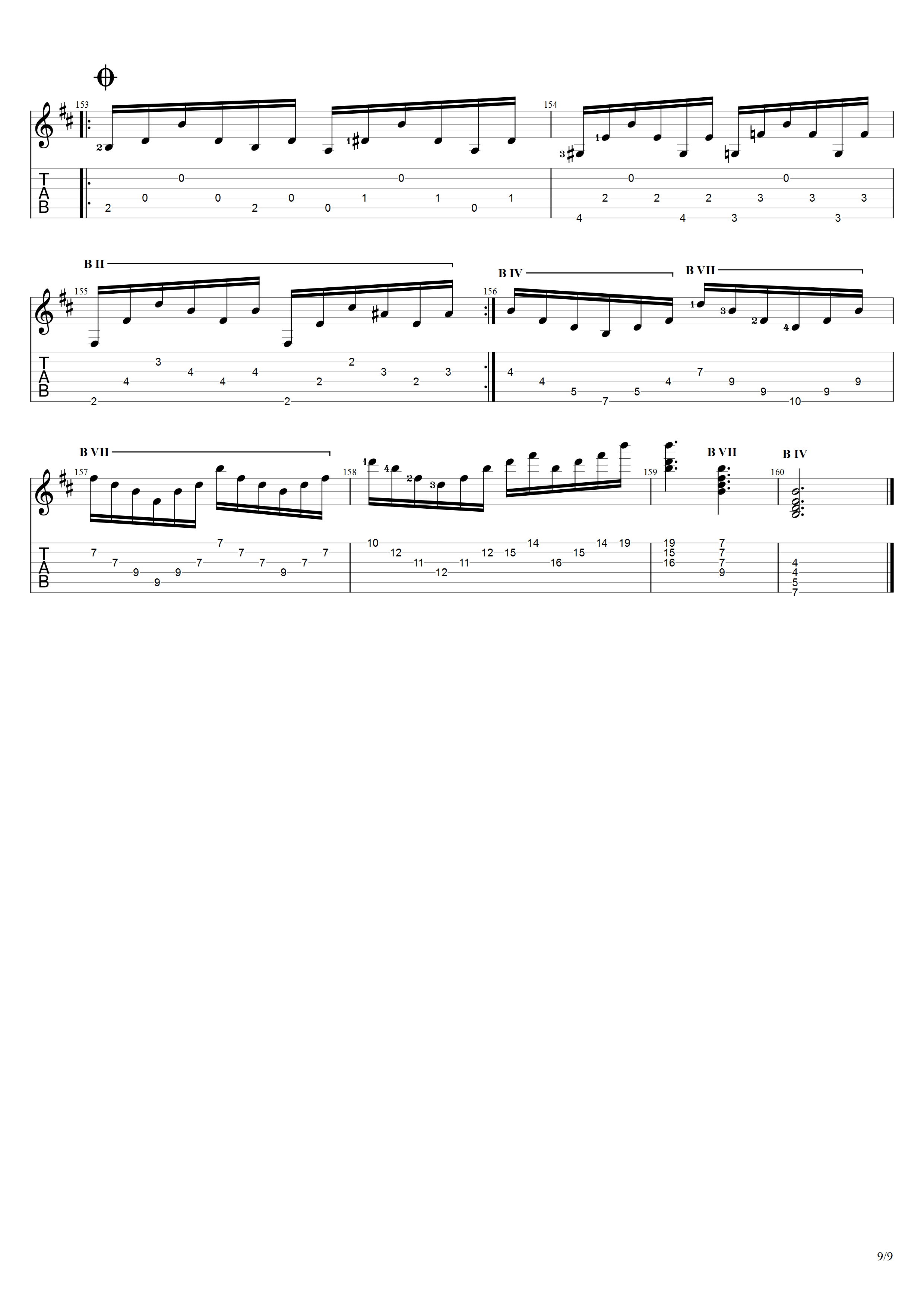 巴里奥斯《大圣堂》吉他谱D调吉他指弹独奏谱