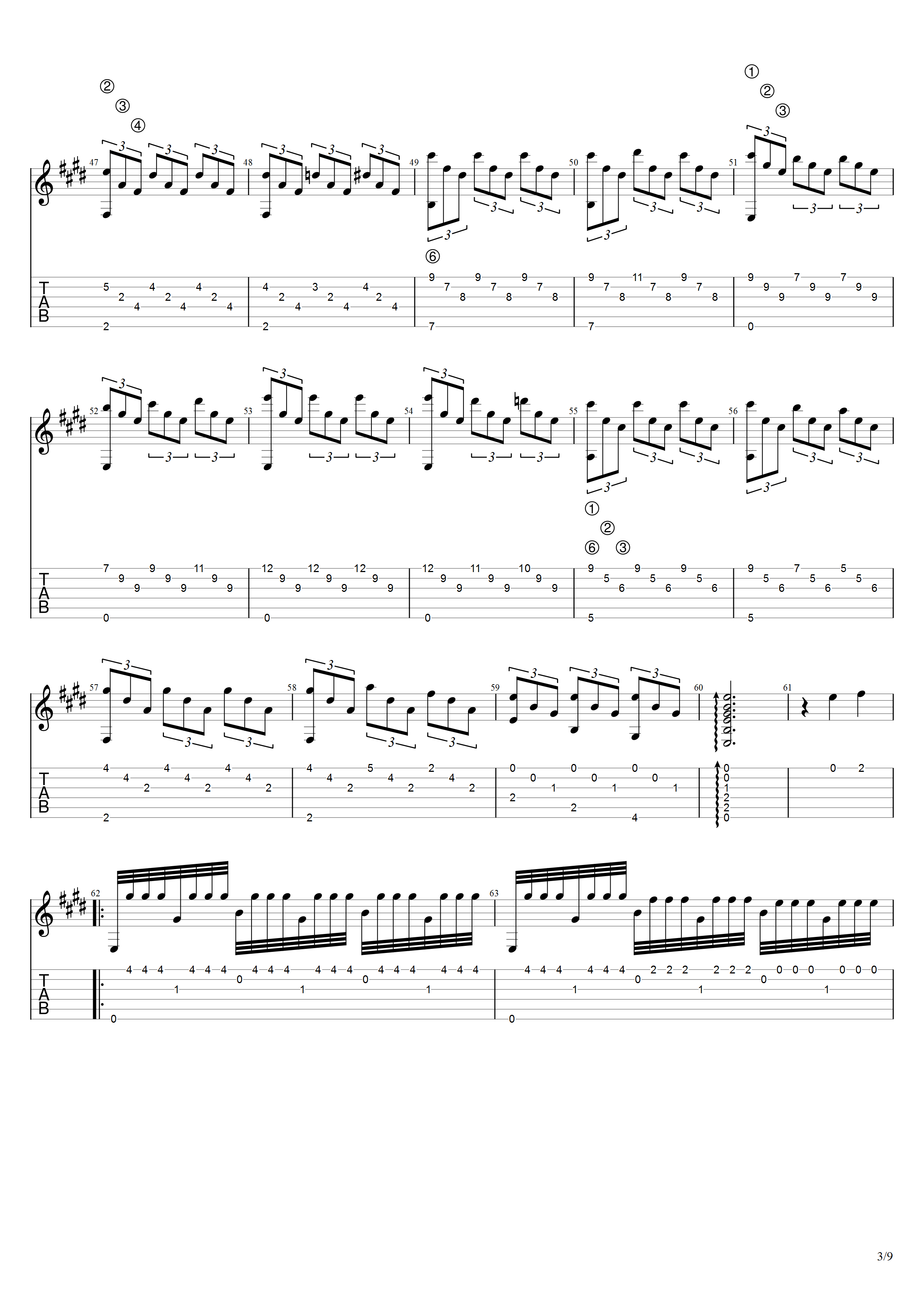 耶佩斯《爱的罗曼史主题与变奏曲》吉他谱G调吉他指弹独奏谱_考级九级