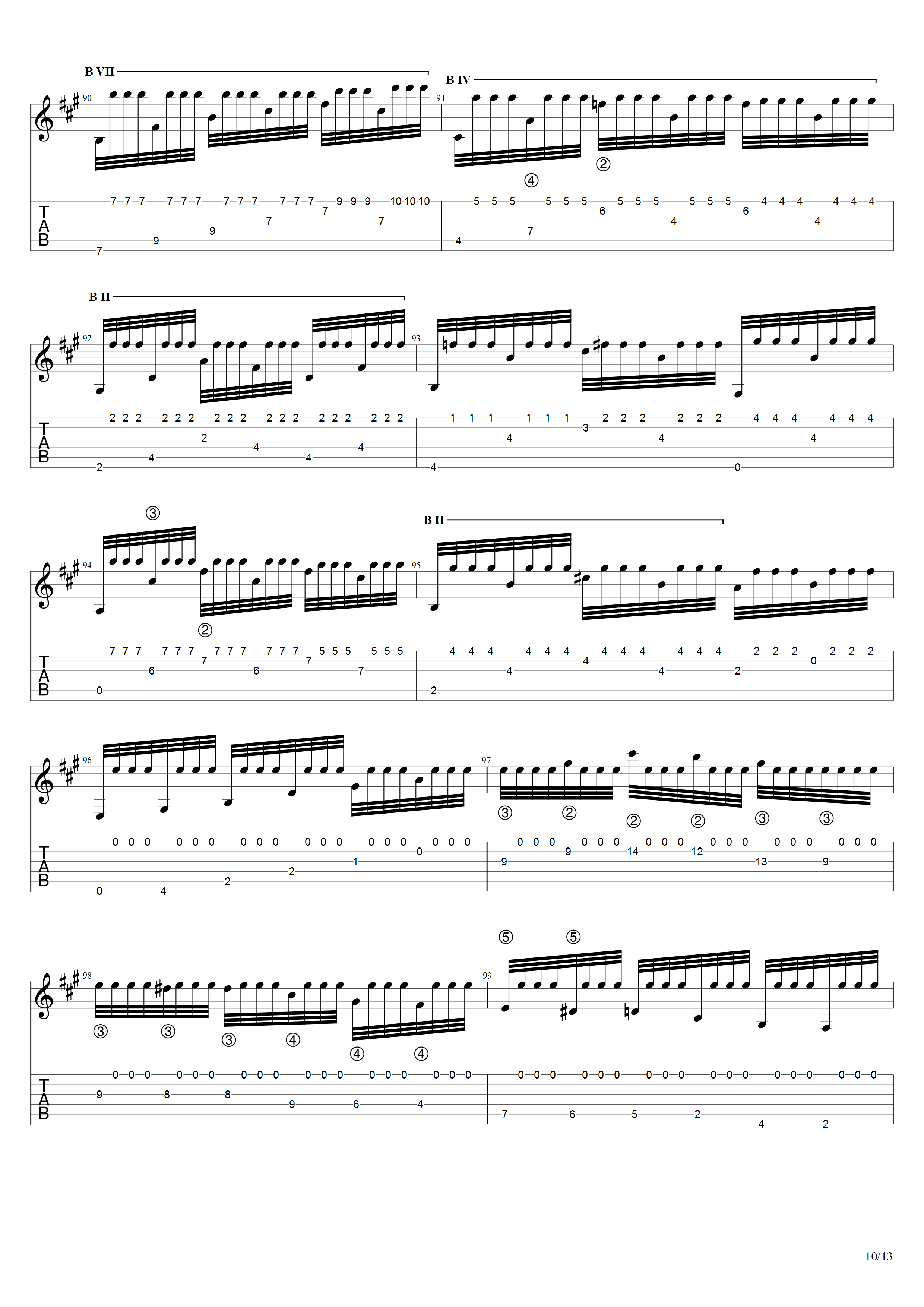 巴里奥斯《沉思》吉他谱C调吉他指弹独奏谱_考级十级
