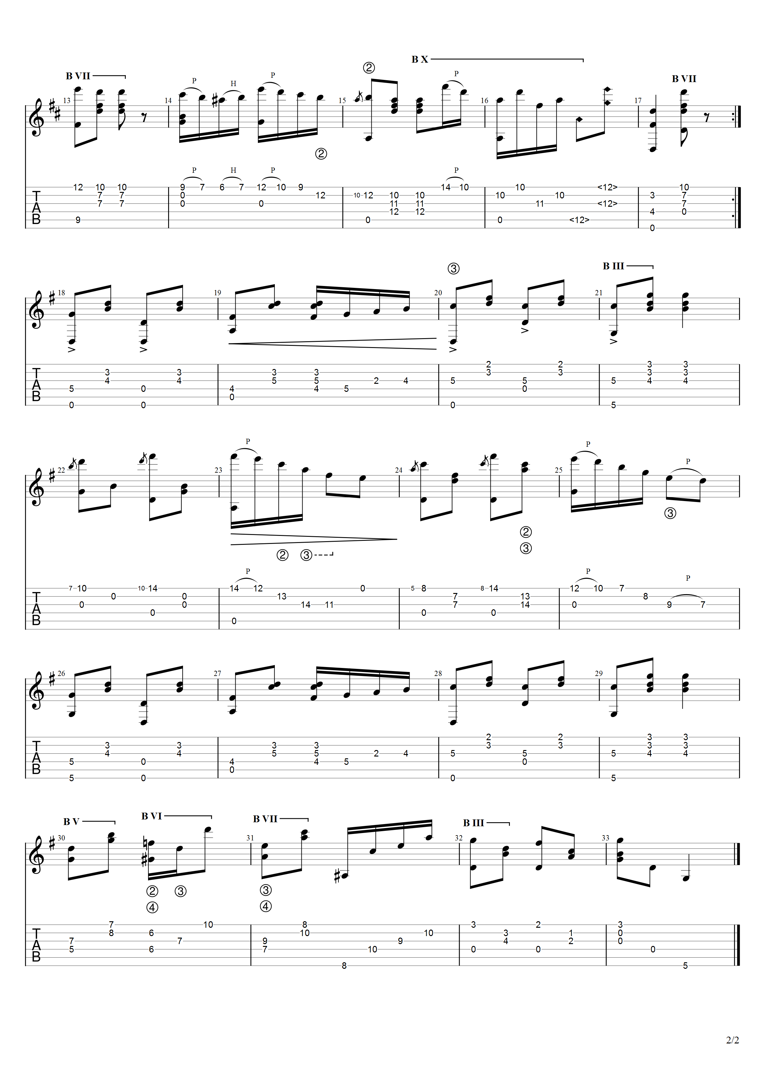 泰勒加《玫瑰》吉他谱D调吉他指弹独奏谱