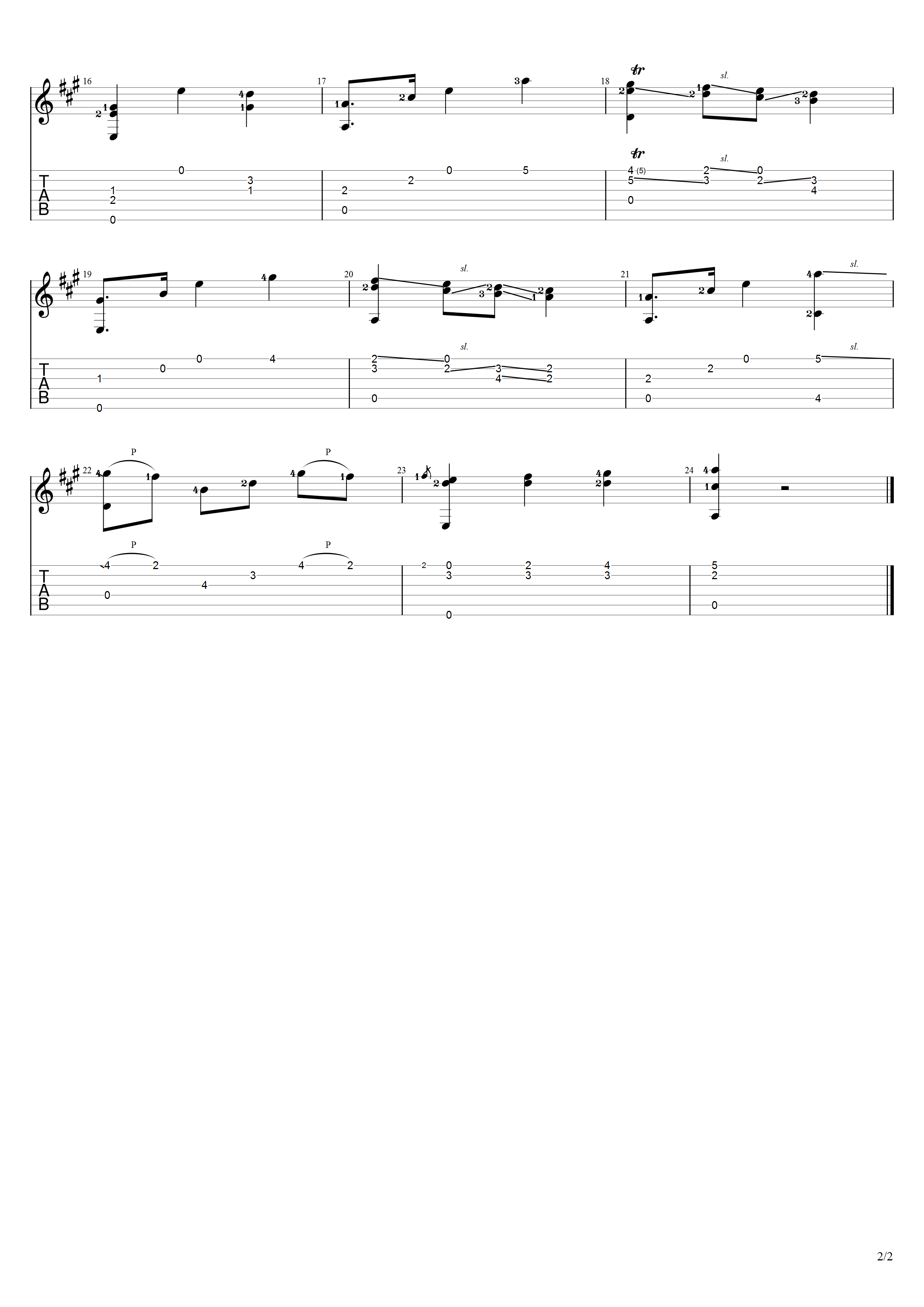 费勒《玛祖卡舞曲》吉他谱A调吉他指弹独奏谱_考级三级