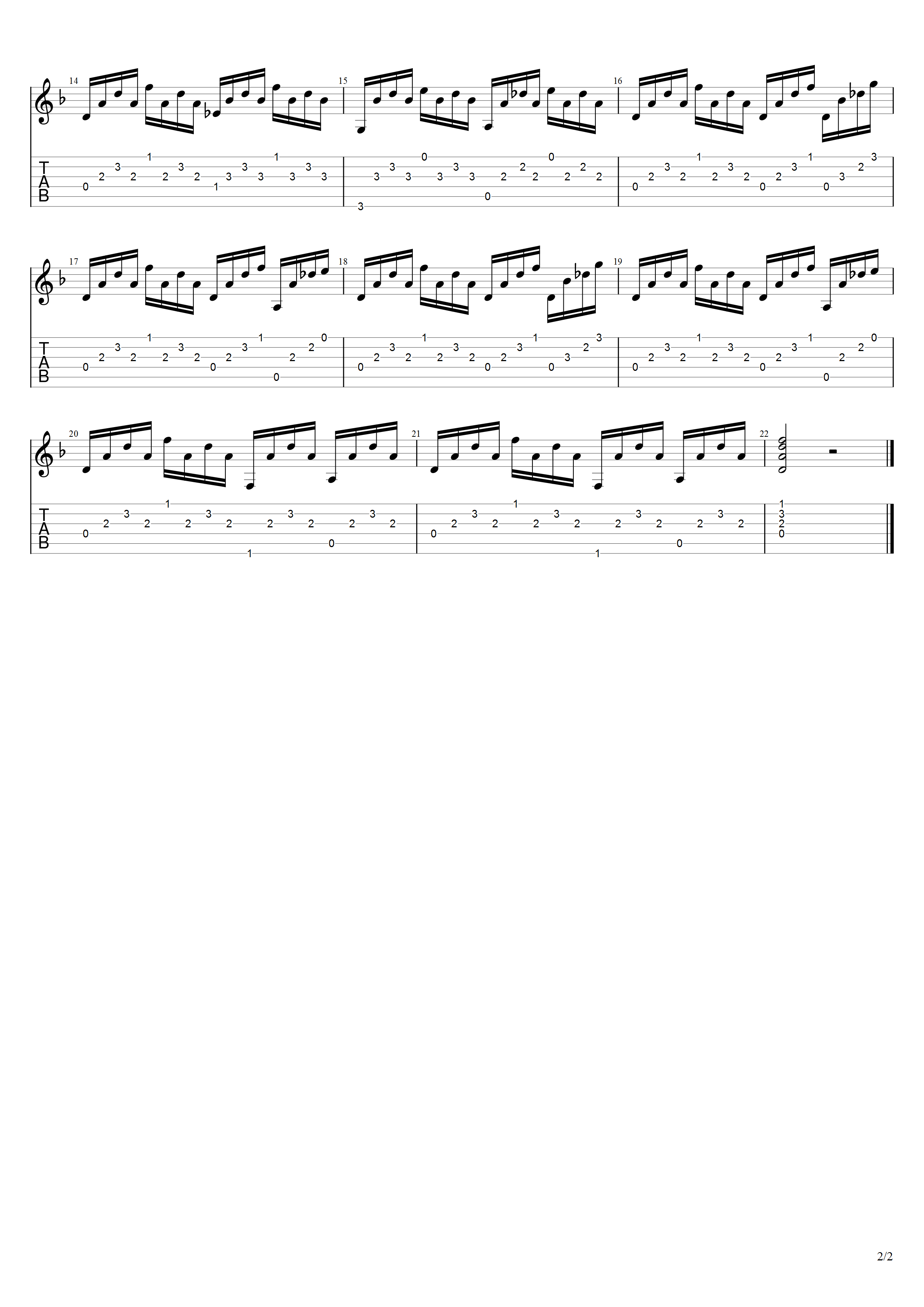 卡尔卡西《狂想曲》吉他谱F调吉他指弹独奏谱