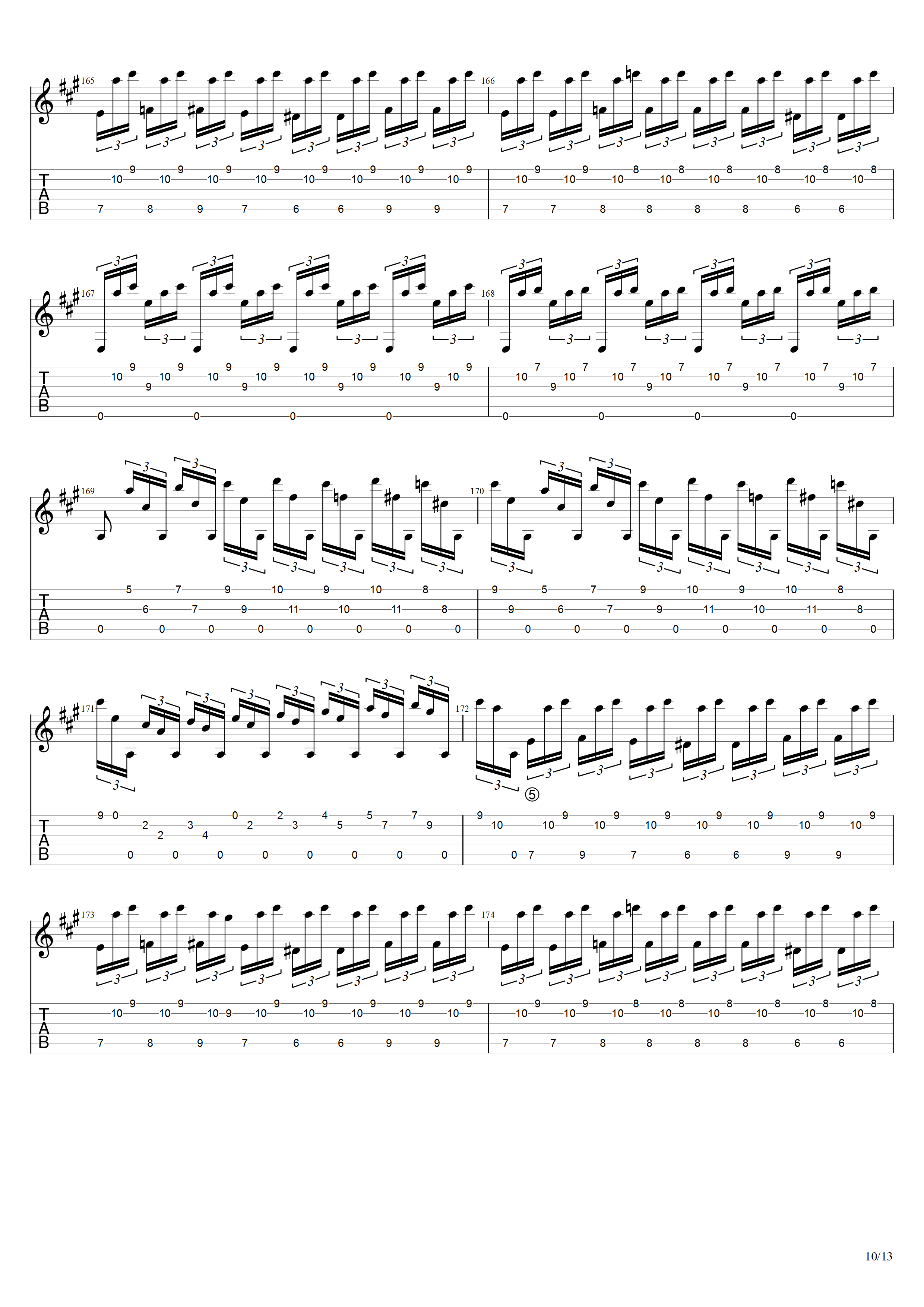 朱利亚尼《大序曲》吉他谱C调吉他指弹独奏谱_考级九级