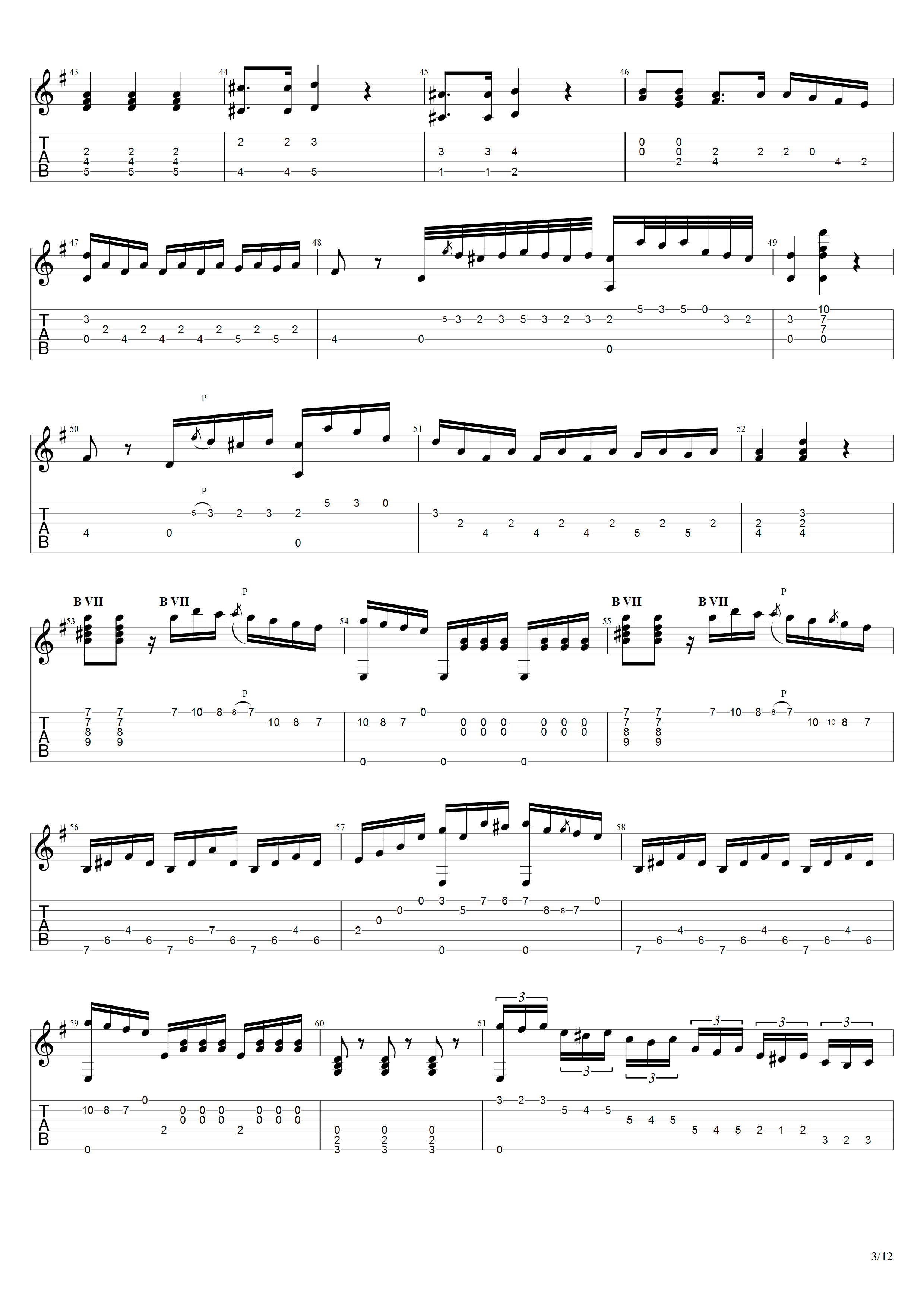 卡鲁里《广板与回旋曲（二重奏）》吉他谱G调吉他指弹独奏谱