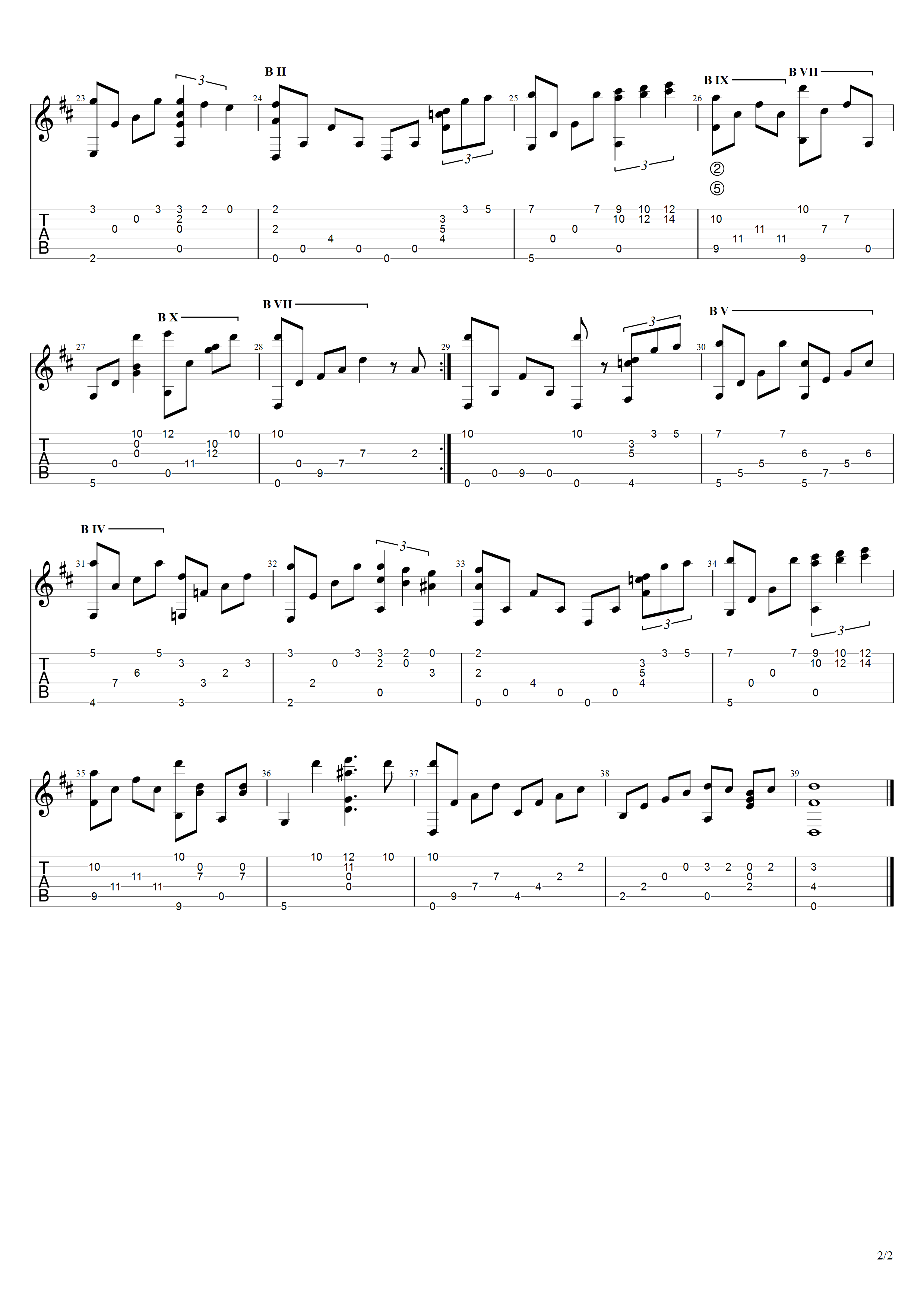 日本乐曲《你的微笑》吉他谱C调吉他指弹独奏谱_考级四级