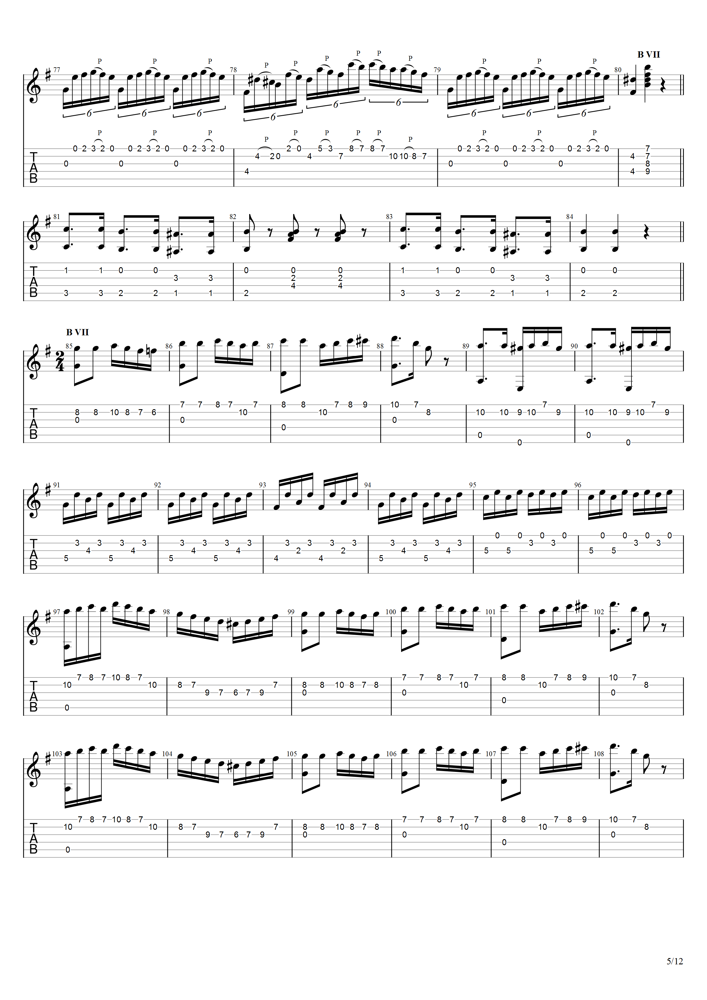 卡鲁里《广板与回旋曲（二重奏）》吉他谱G调吉他指弹独奏谱