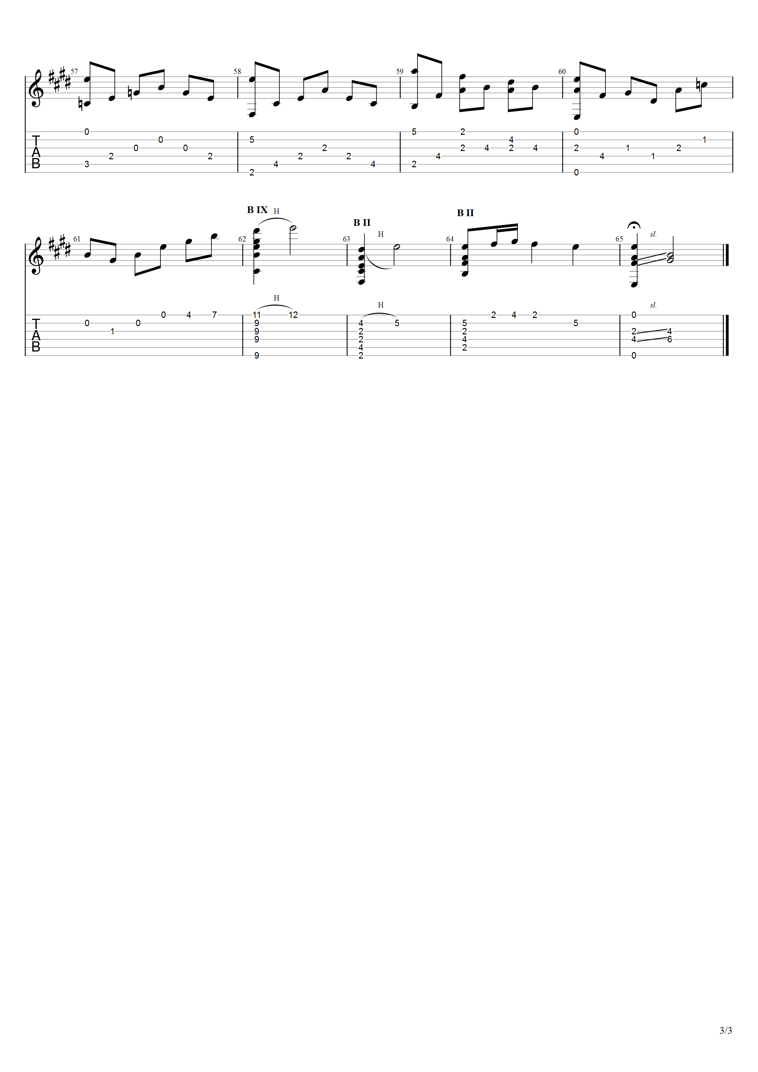 迈尔斯《卡伐蒂娜》吉他谱E调吉他指弹独奏谱_考级五级