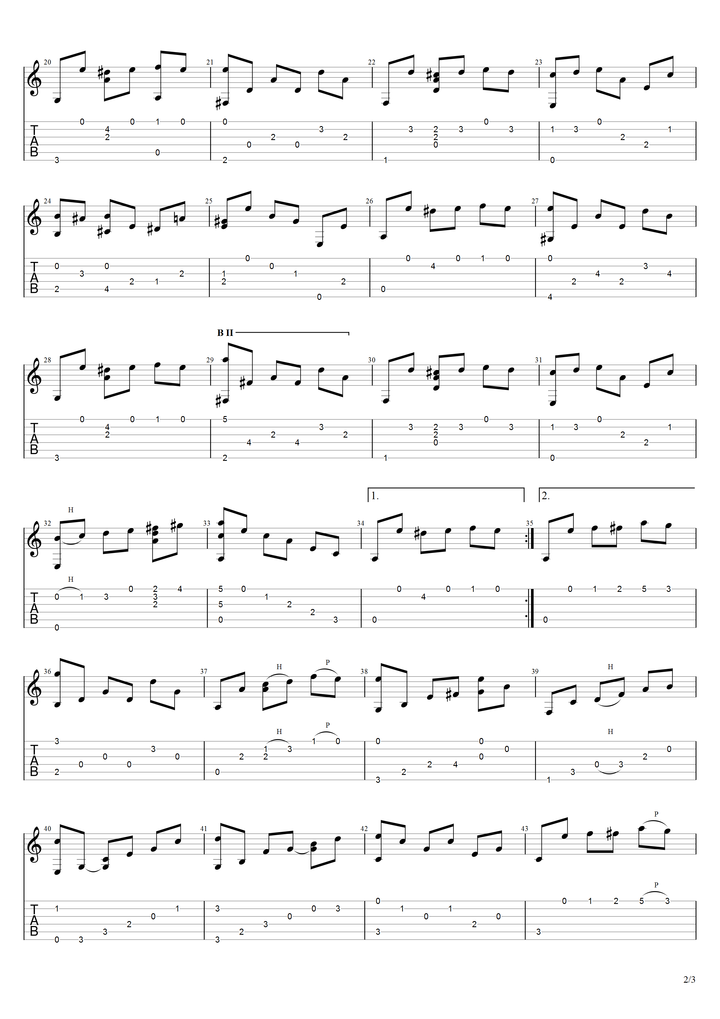 劳罗《委内瑞拉华尔兹第六号（男孩）》吉他谱C调吉他指弹独奏谱