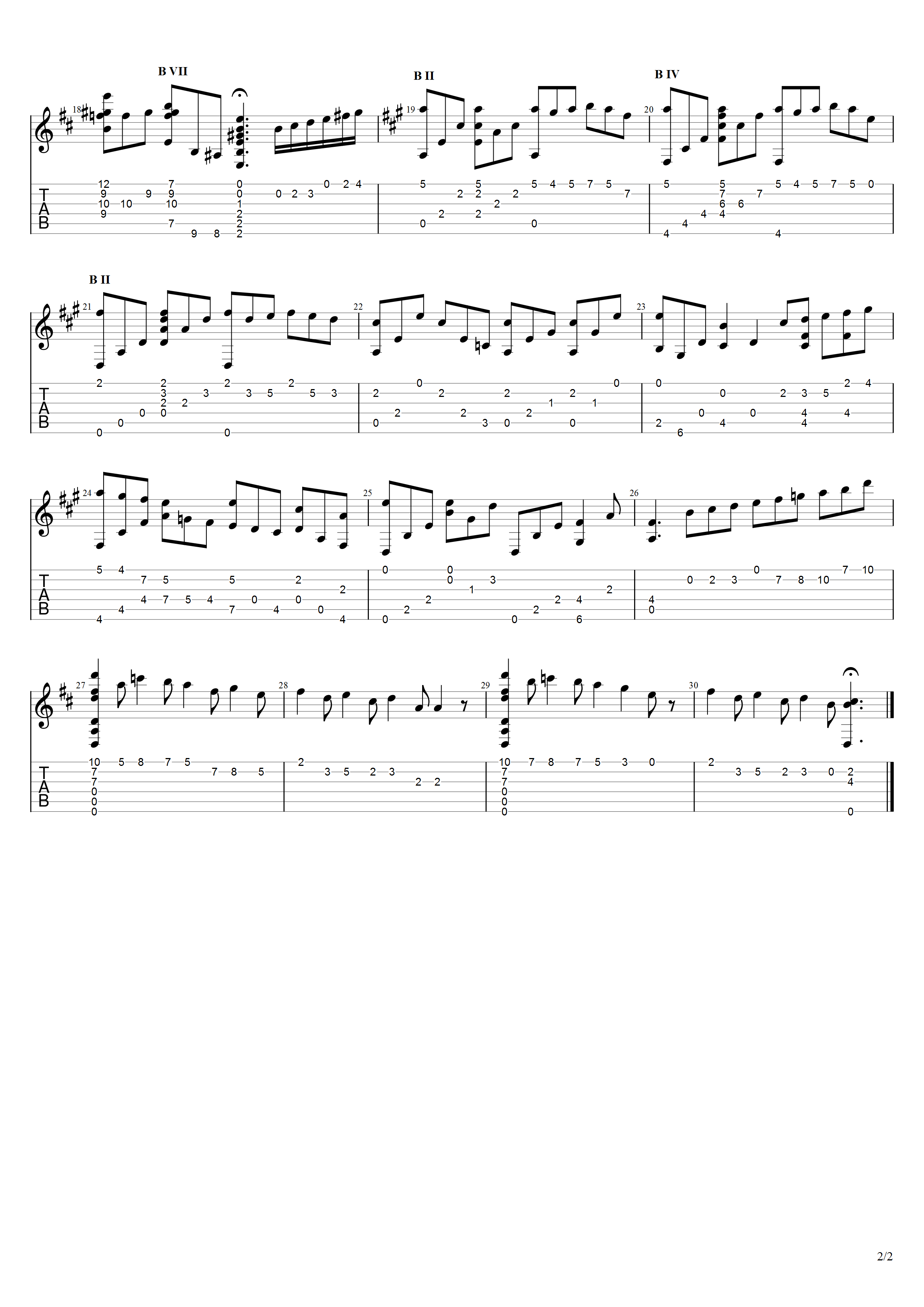 韦伯《回忆》吉他谱D调吉他指弹独奏谱