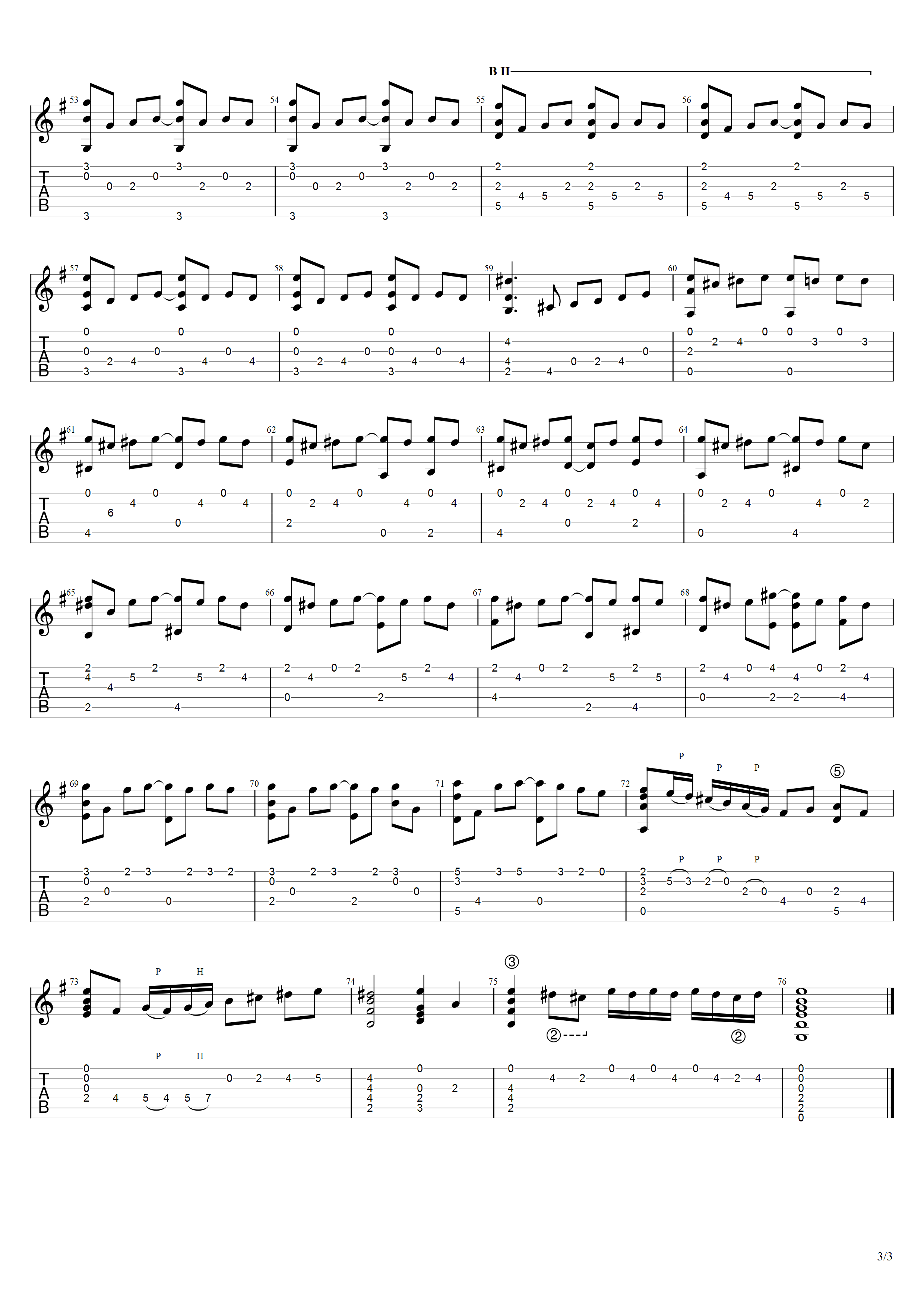 马顿《幻想曲》吉他谱G调吉他指弹独奏谱