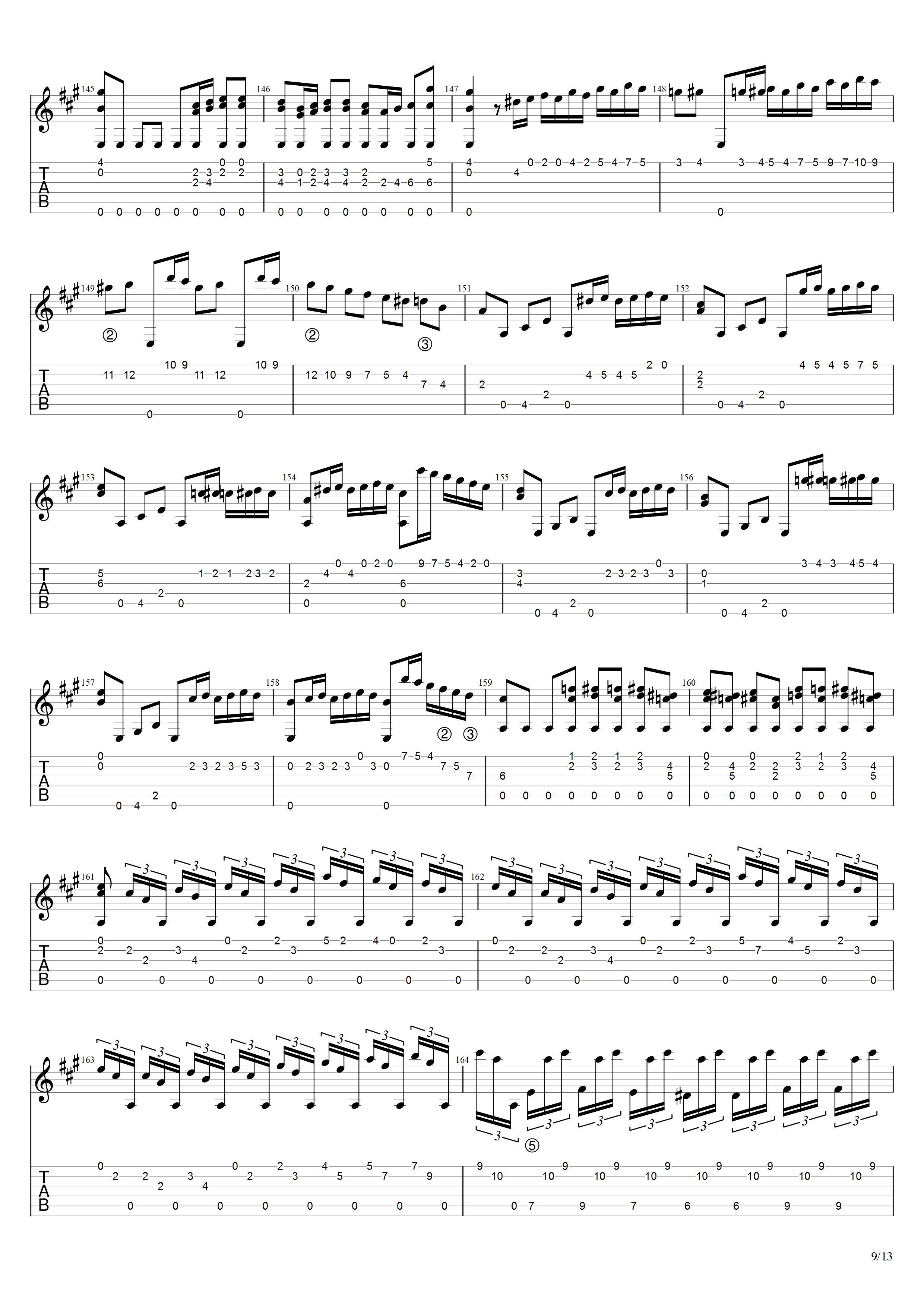 朱利亚尼《大序曲》吉他谱C调吉他指弹独奏谱_考级九级