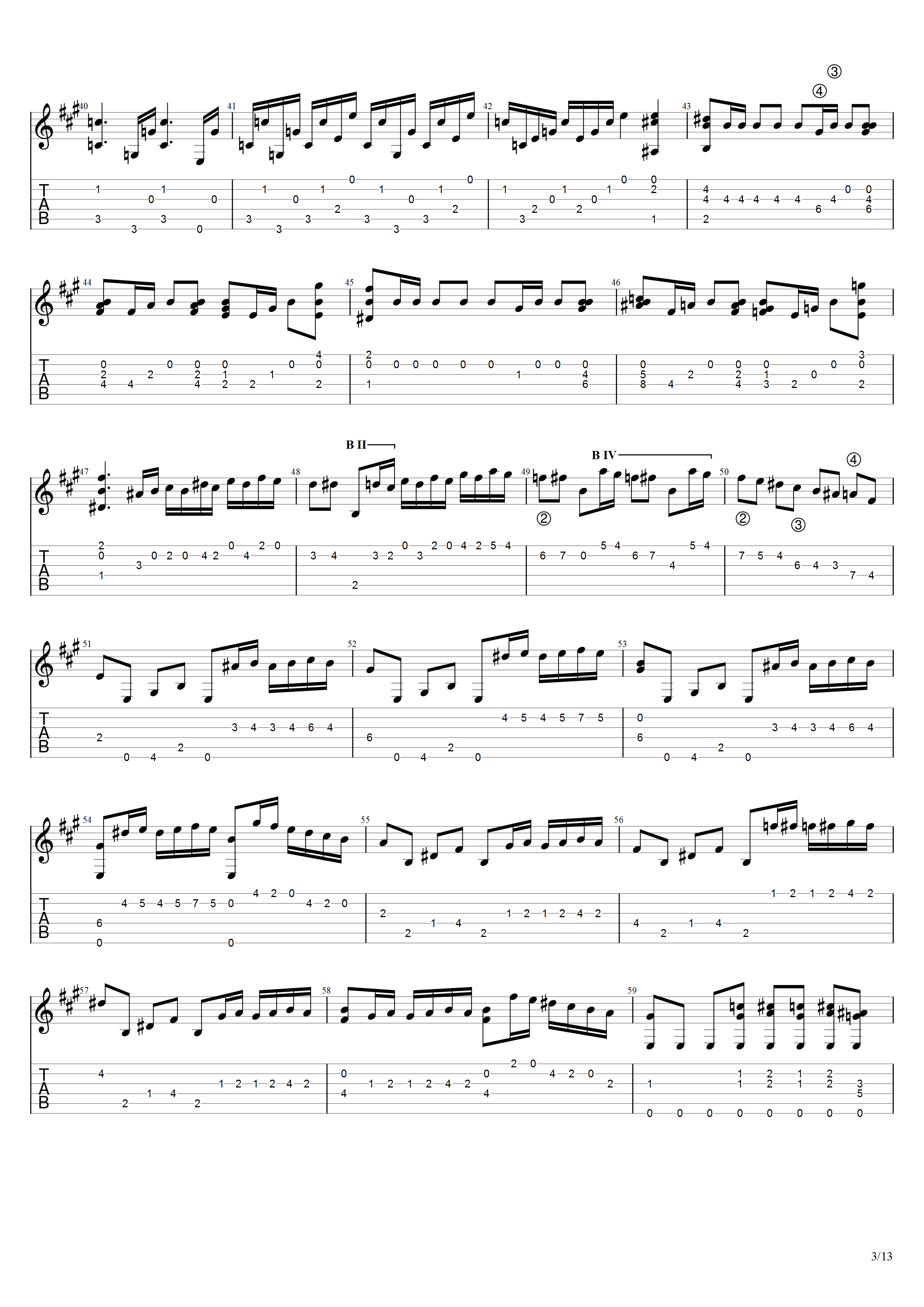 朱利亚尼《大序曲》吉他谱C调吉他指弹独奏谱_考级九级