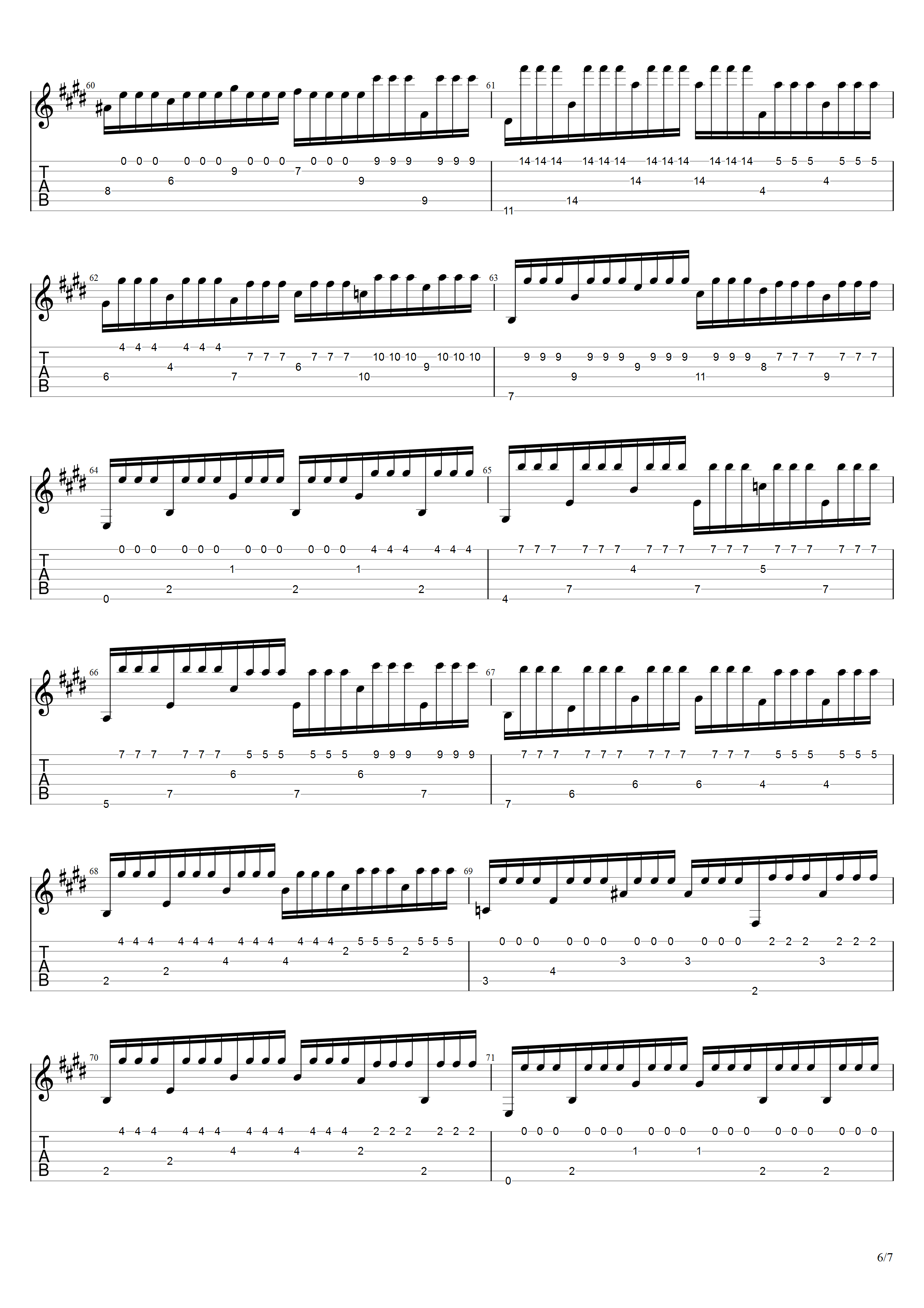 巴里奥斯《最后的颤音》吉他谱G调吉他指弹独奏谱_考级十级