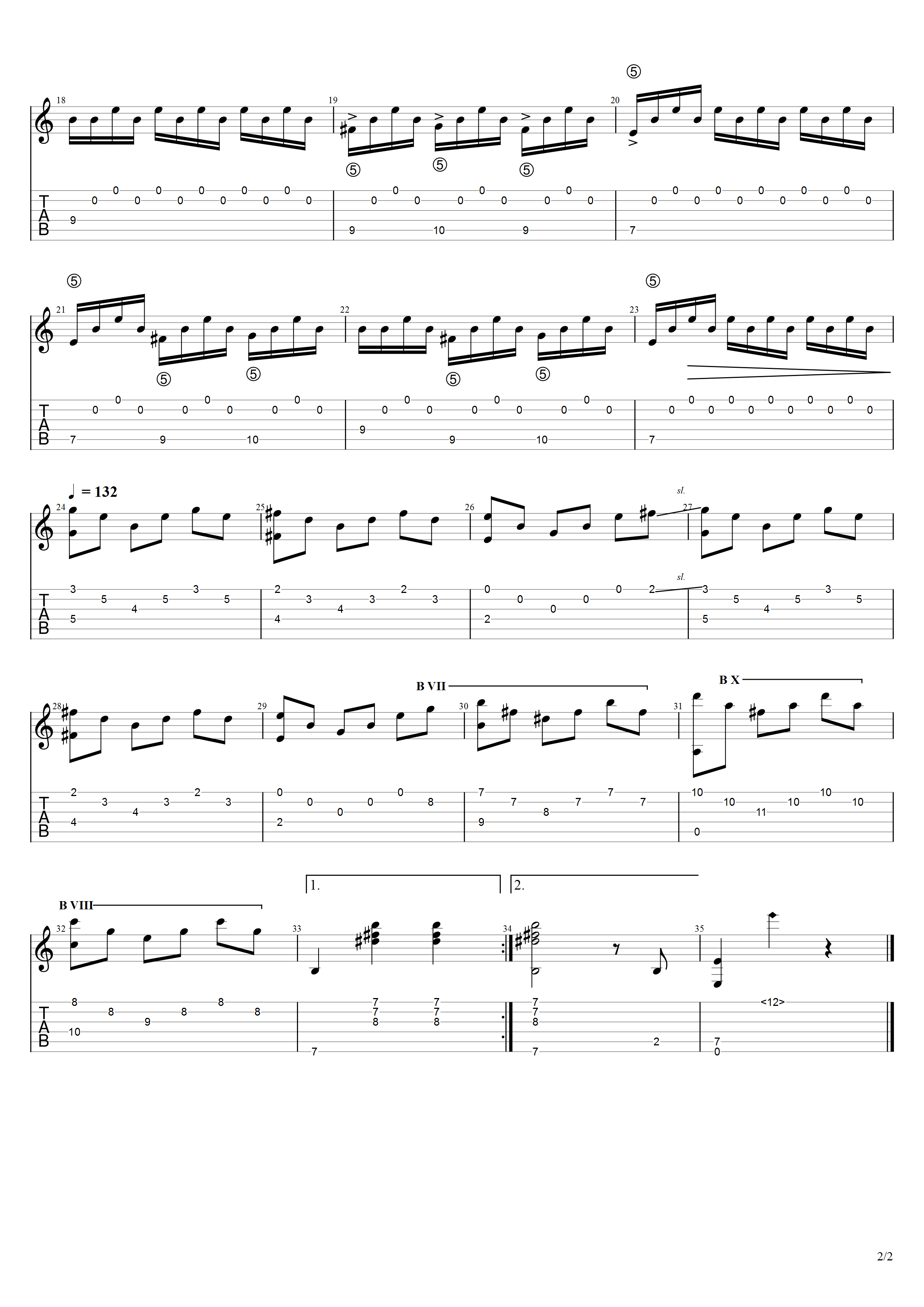 戈麦斯《悲伤的教堂》吉他谱C调吉他指弹独奏谱