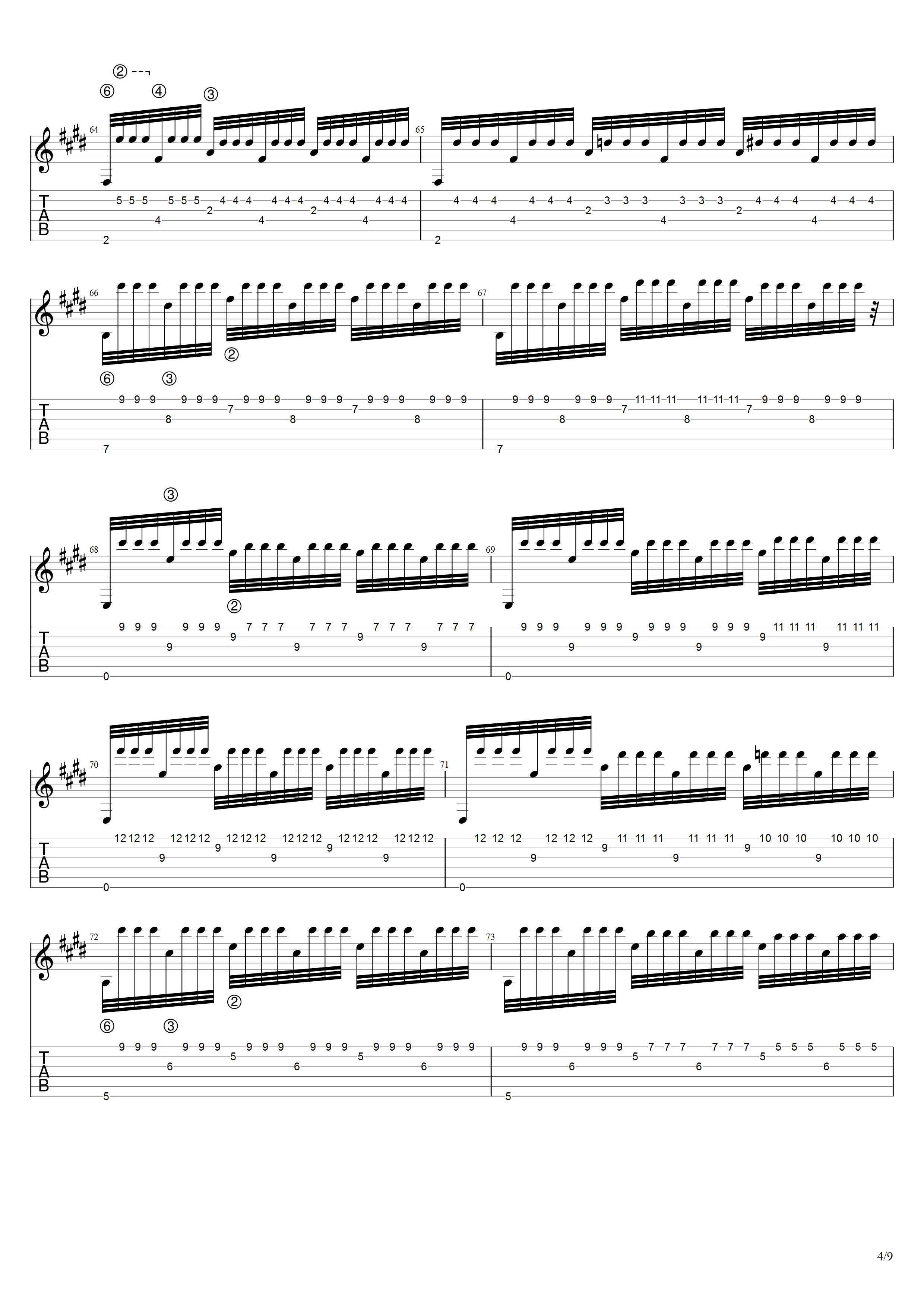 耶佩斯《爱的罗曼史主题与变奏曲》吉他谱G调吉他指弹独奏谱_考级九级