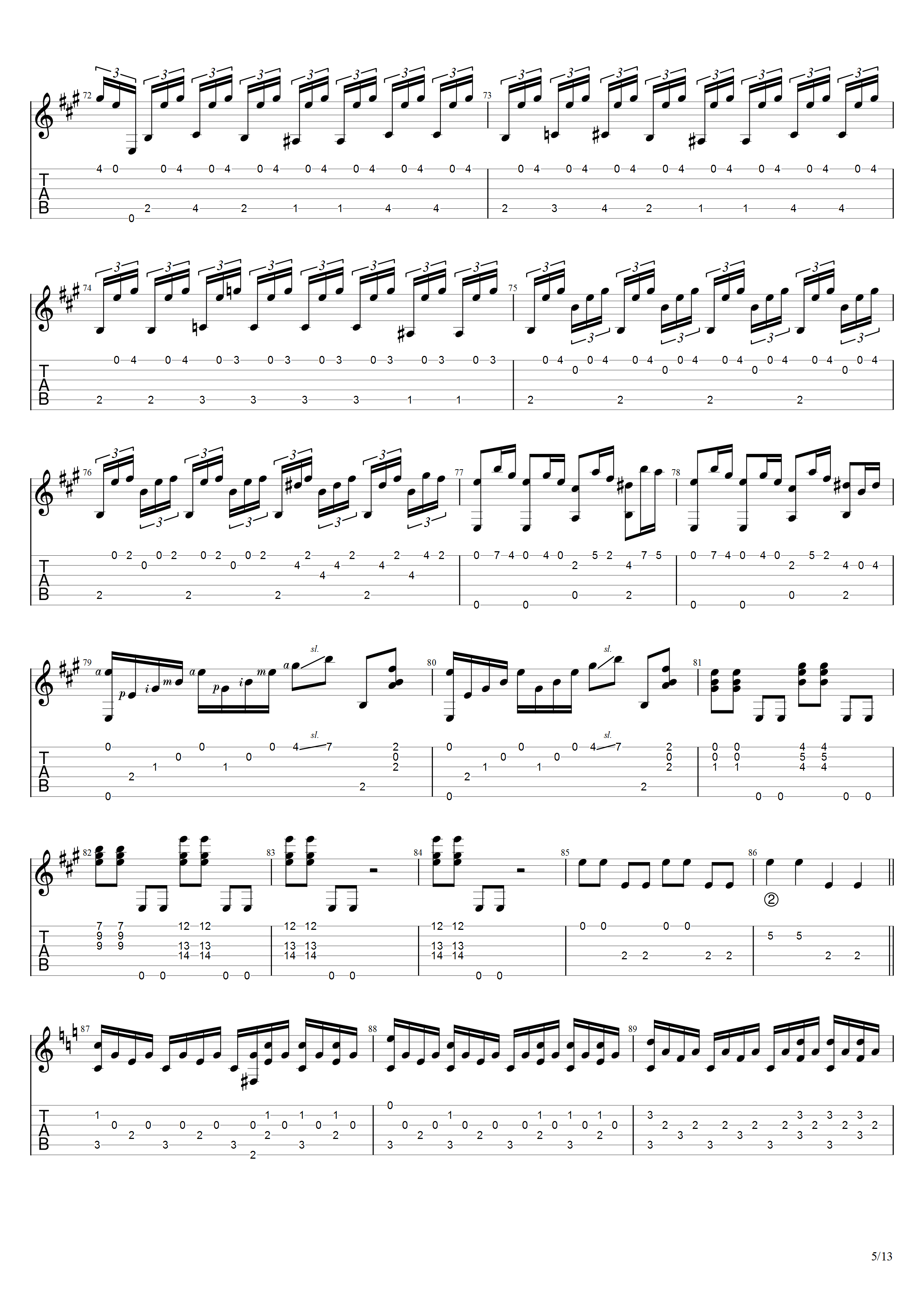 朱利亚尼《大序曲》吉他谱C调吉他指弹独奏谱_考级九级