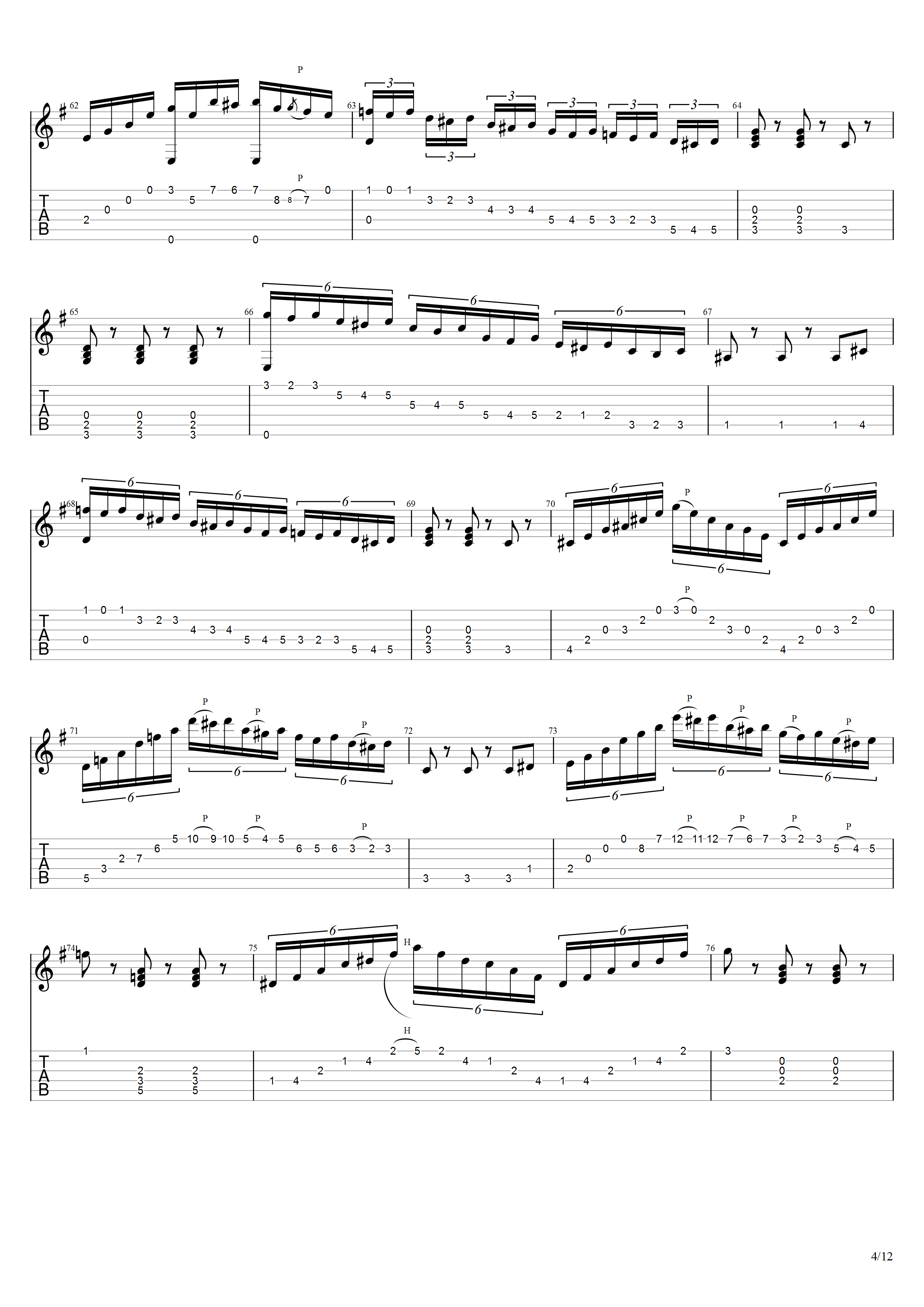 卡鲁里《广板与回旋曲（二重奏）》吉他谱G调吉他指弹独奏谱