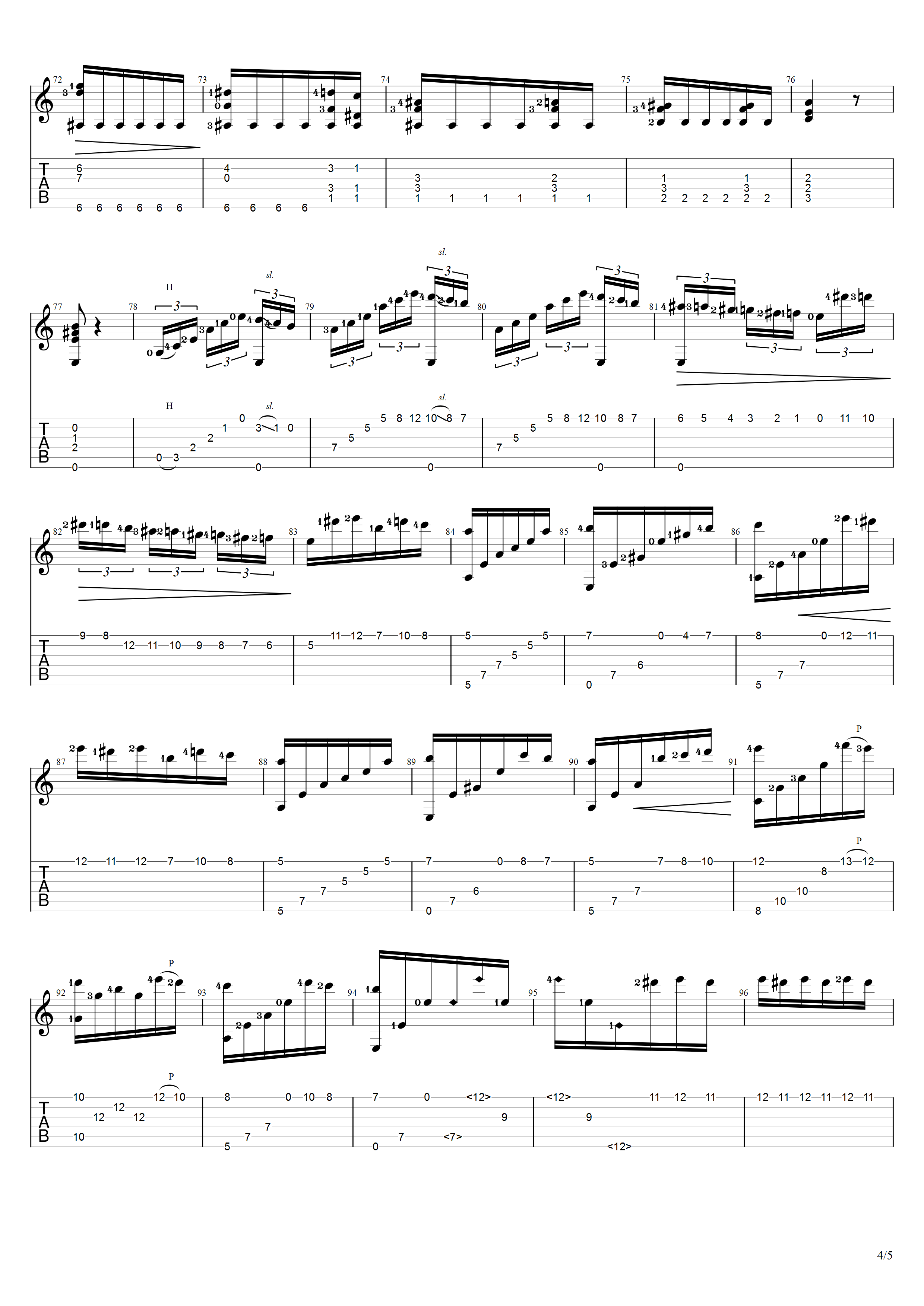 贝多芬《献给爱丽丝》吉他谱C调吉他指弹独奏谱