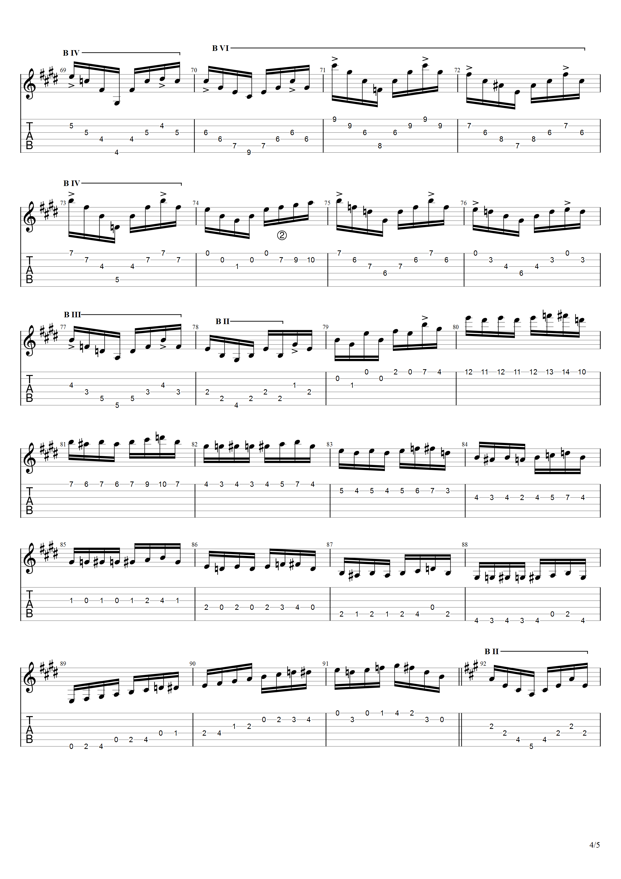 巴里奥斯《演奏会用练习曲第一号》吉他谱A调吉他指弹独奏谱_考级九级