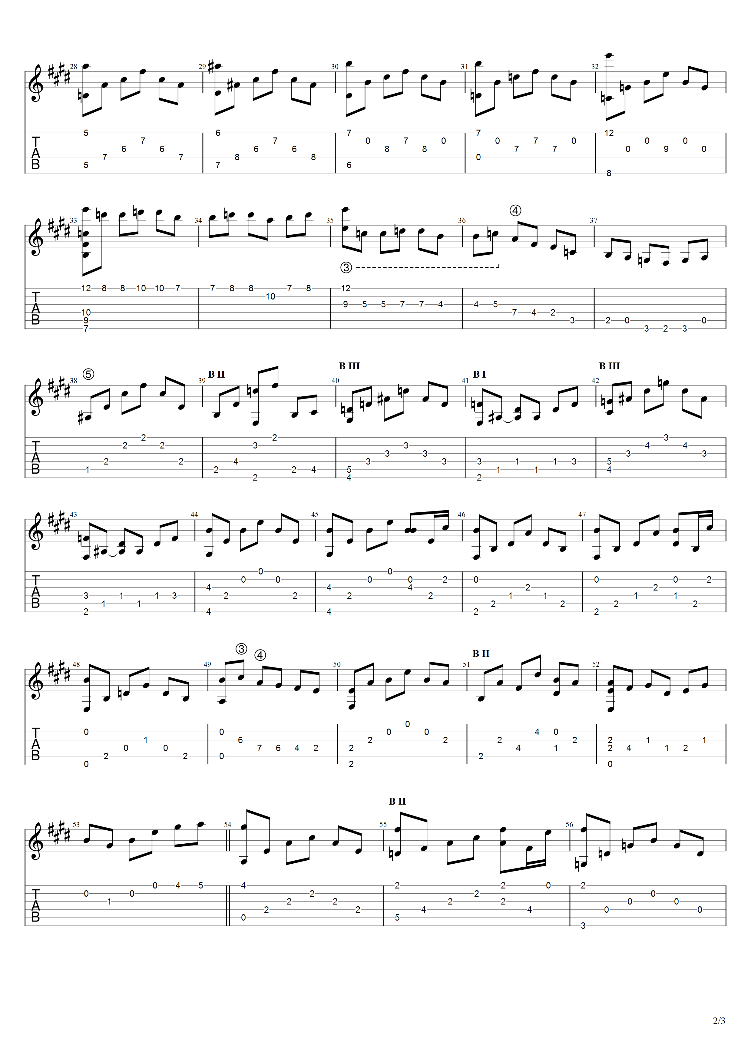 迈尔斯《卡伐蒂娜》吉他谱E调吉他指弹独奏谱_考级五级