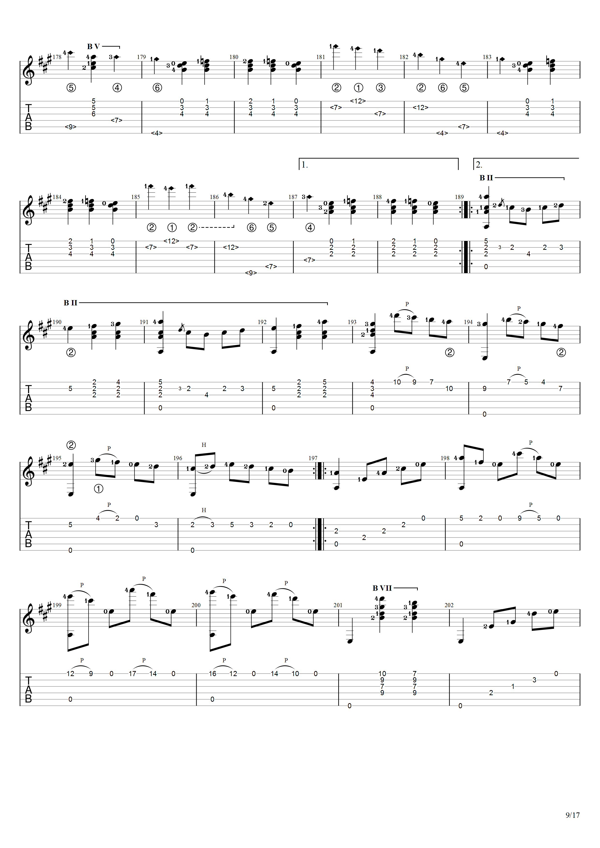 泰勒加《大霍塔》吉他谱C调吉他指弹独奏谱_考级十级