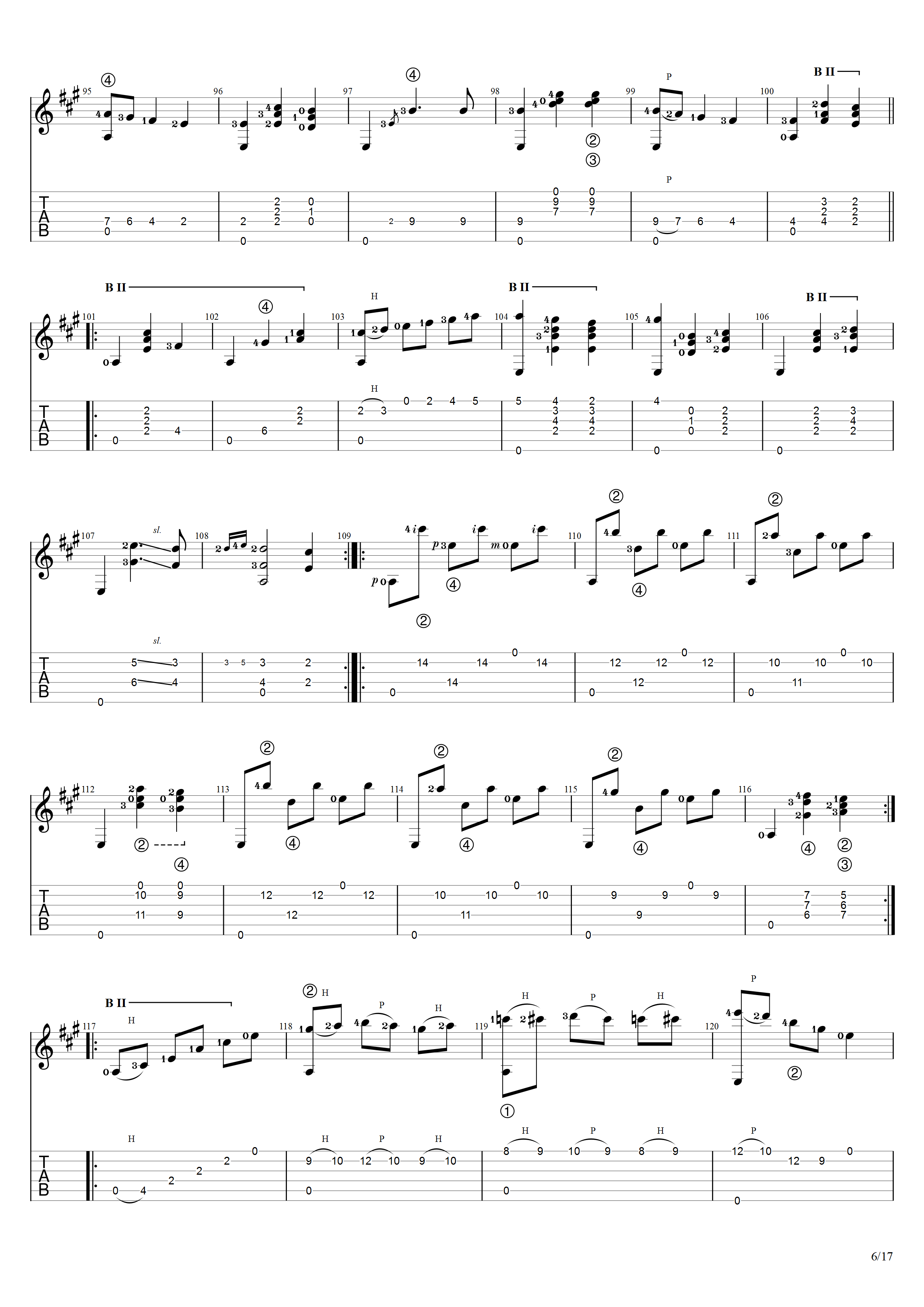 泰勒加《大霍塔》吉他谱C调吉他指弹独奏谱_考级十级