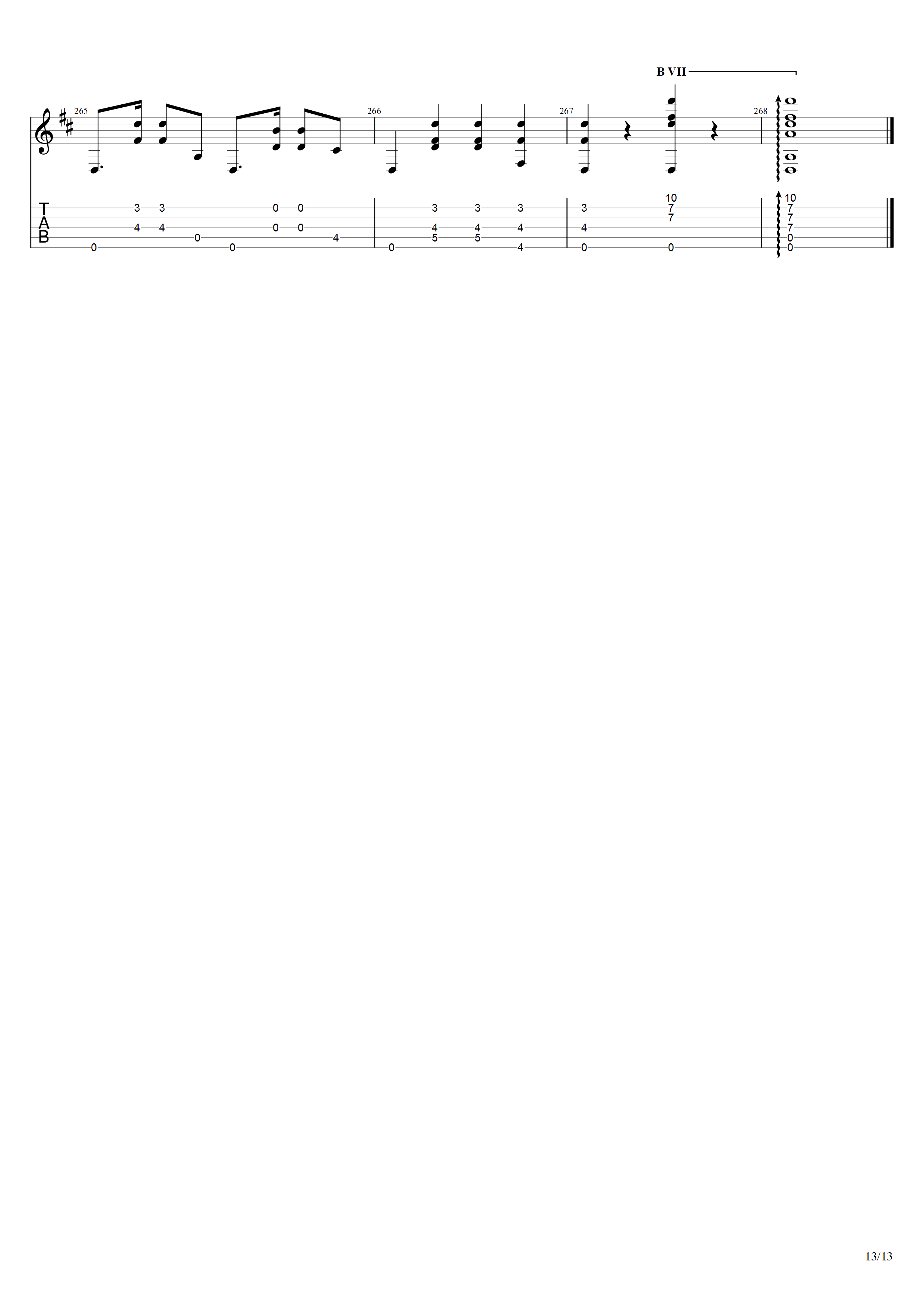 索尔《大独奏》吉他谱F调吉他指弹独奏谱_考级十级