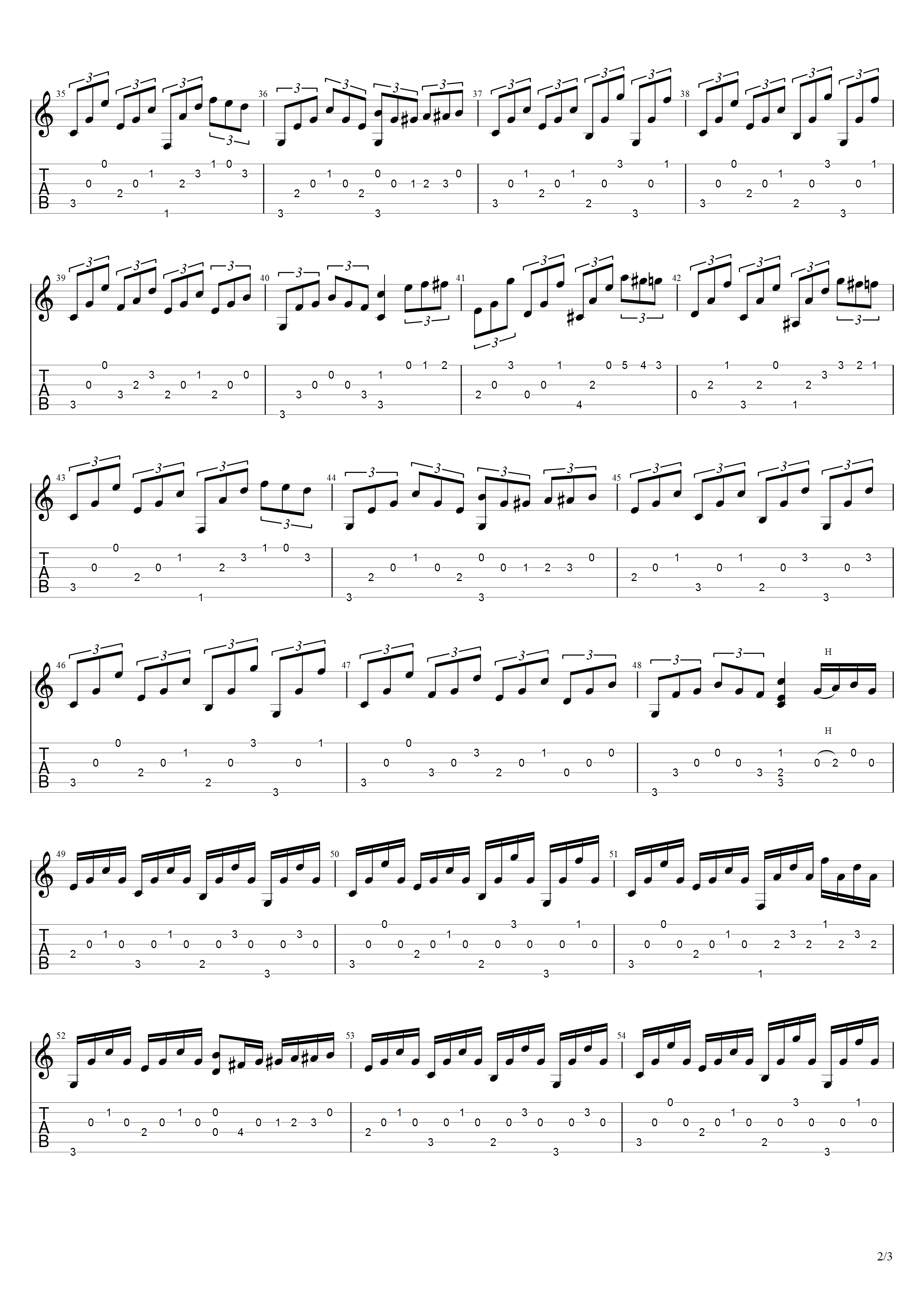 朱利亚尼《C大调奏鸣曲》吉他谱C调吉他古典谱谱