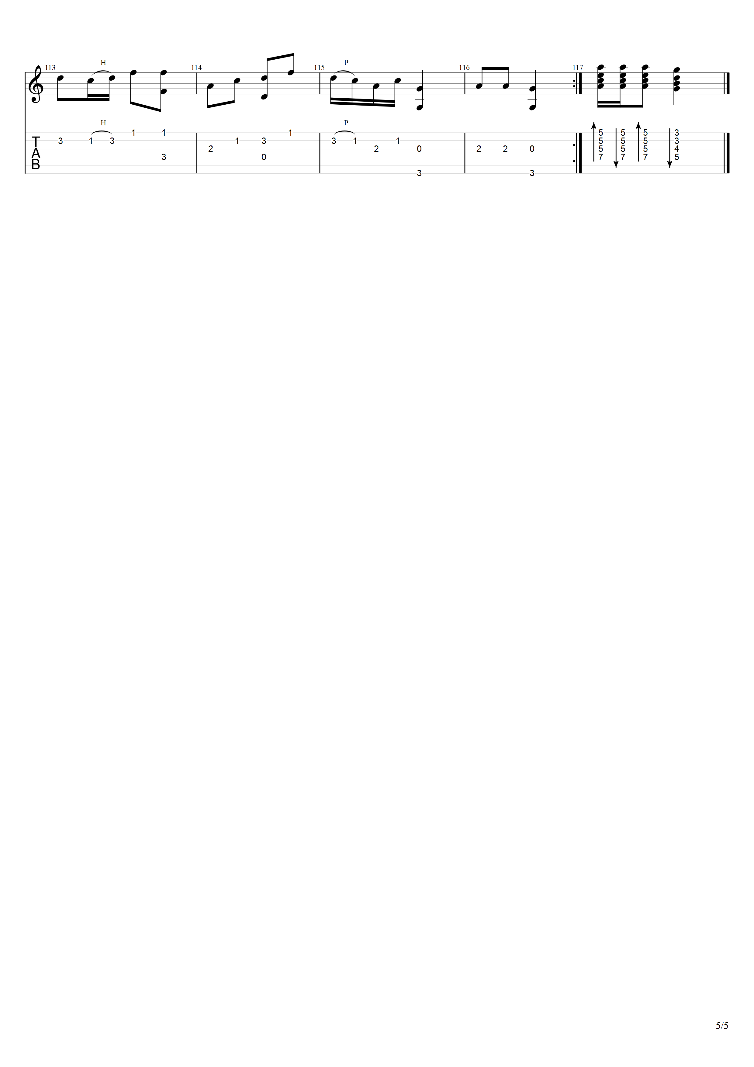 聂耳《金蛇狂舞》吉他谱C调吉他指弹独奏谱